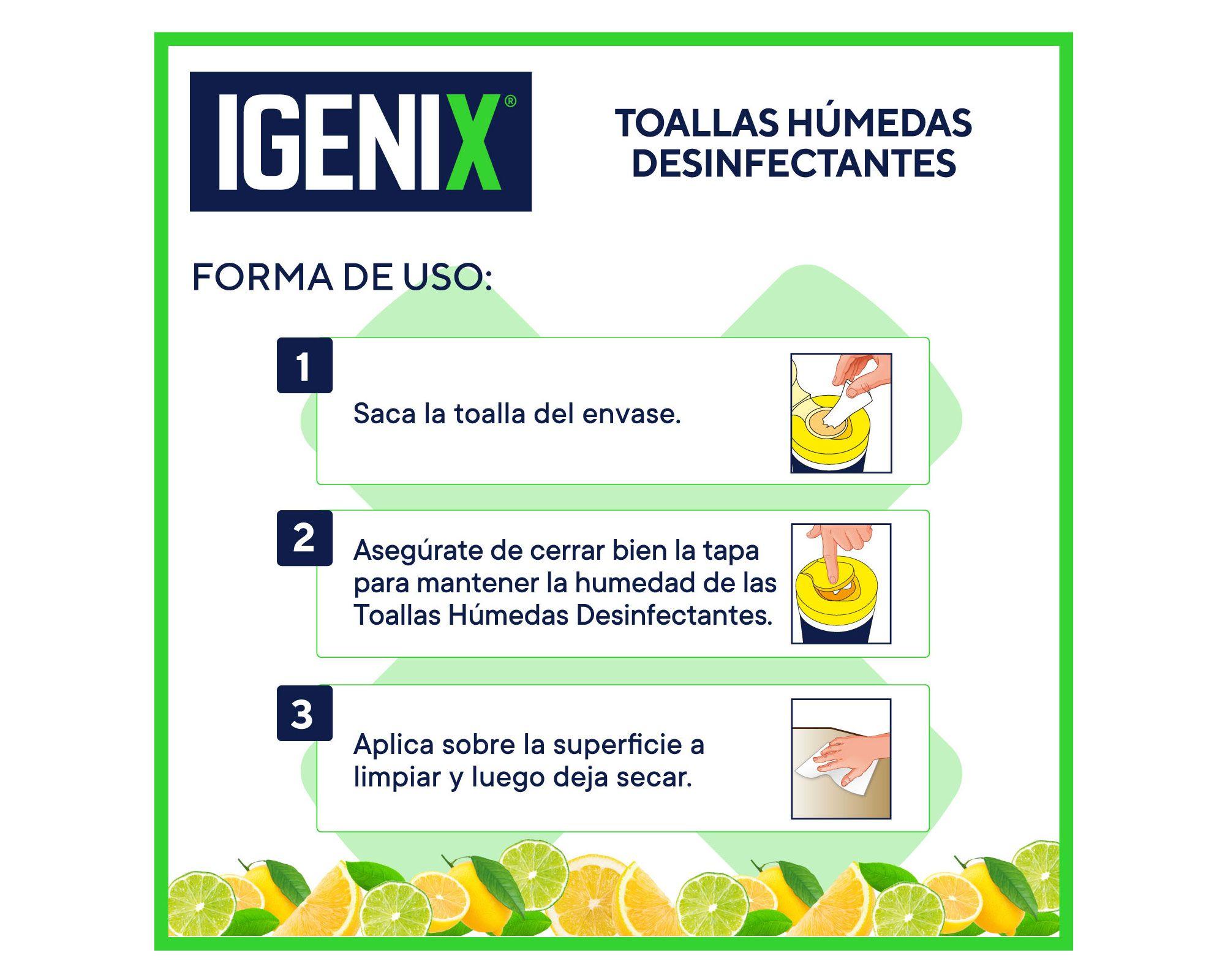 Toallas desinfectantes frescura cítrica 40 unidades Igenix-2