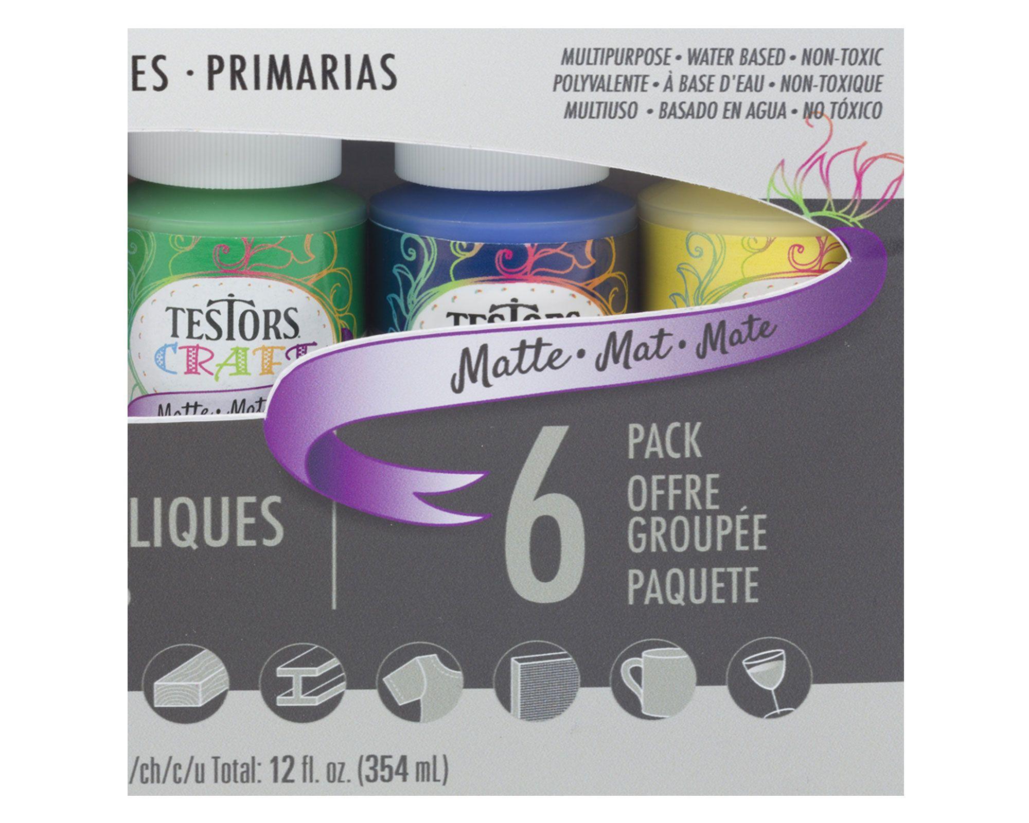 Pintura acrílica 59 ml mate 6 unidades Testors Craft-1
