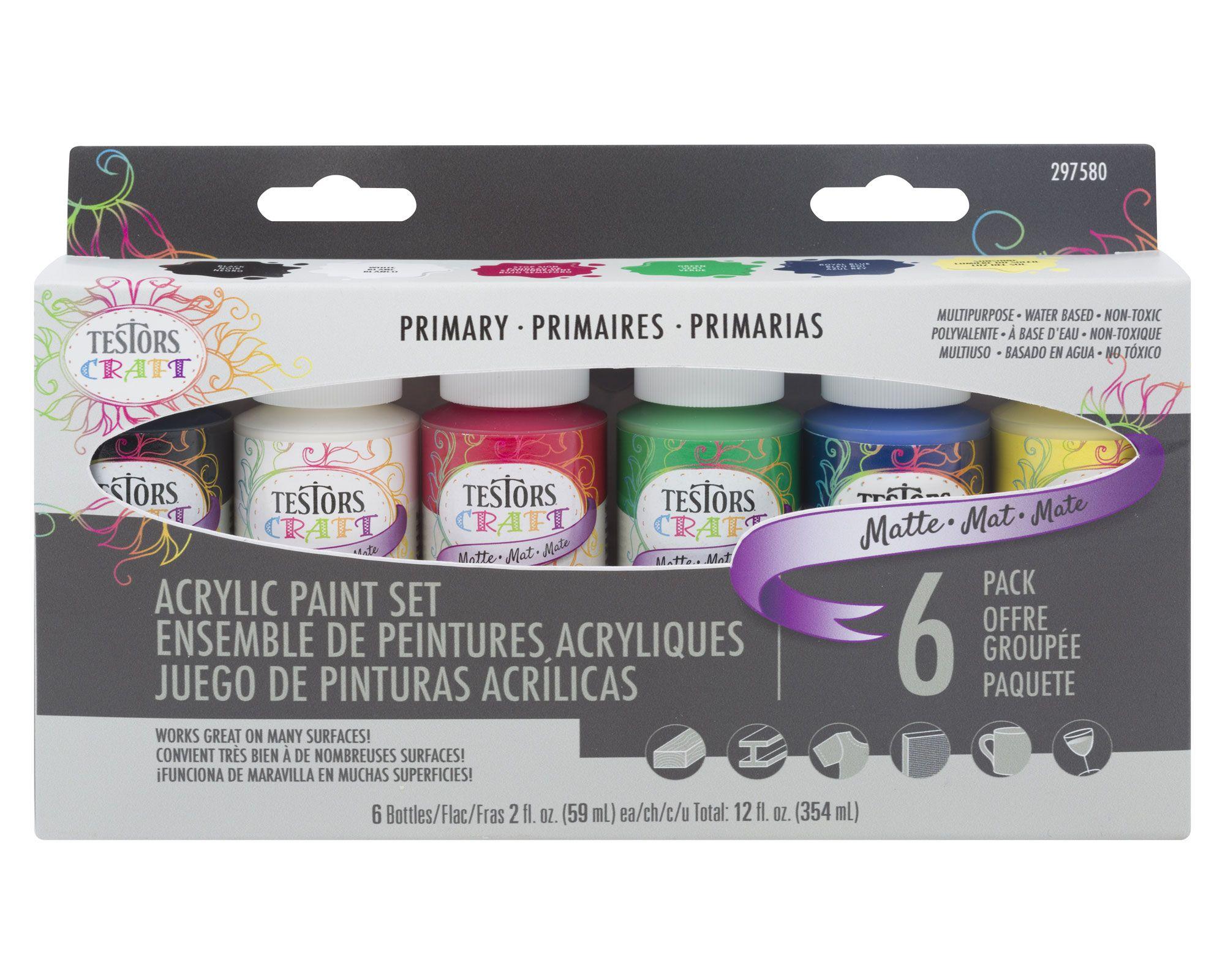 Pintura acrílica 59 ml mate 6 unidades Testors Craft-0