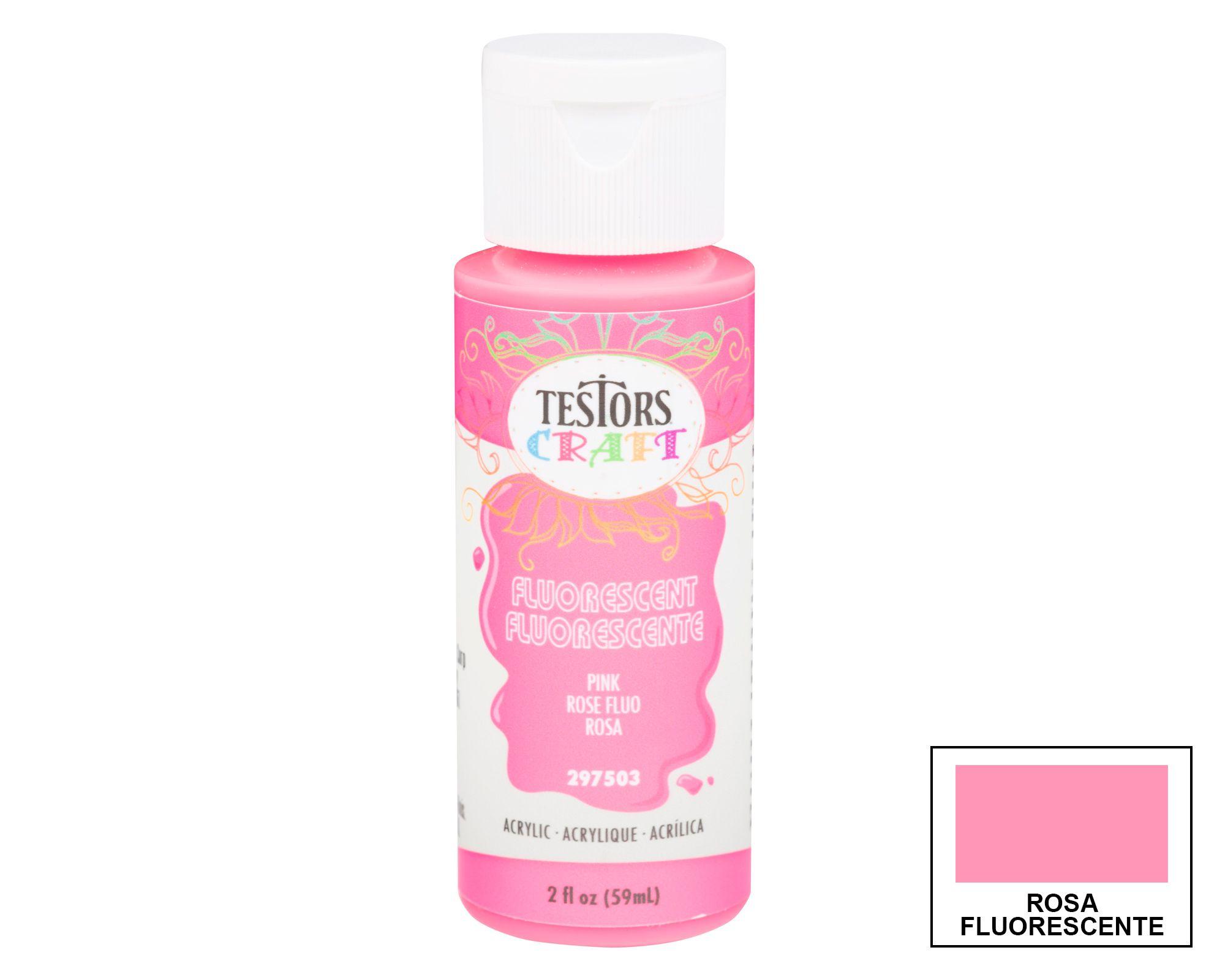 Pintura acrílica 59 ml rosa fluorescente Testors Craft-2