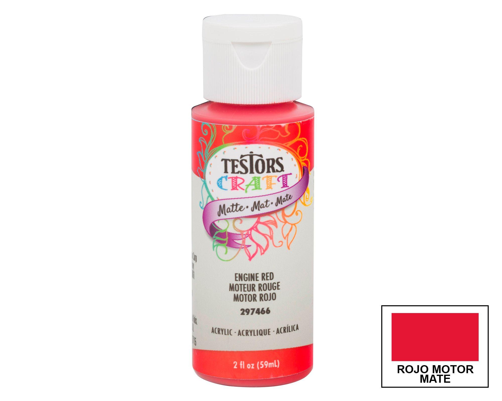Pintura acrílica 59 ml motor rojo mate Testors Craft-0