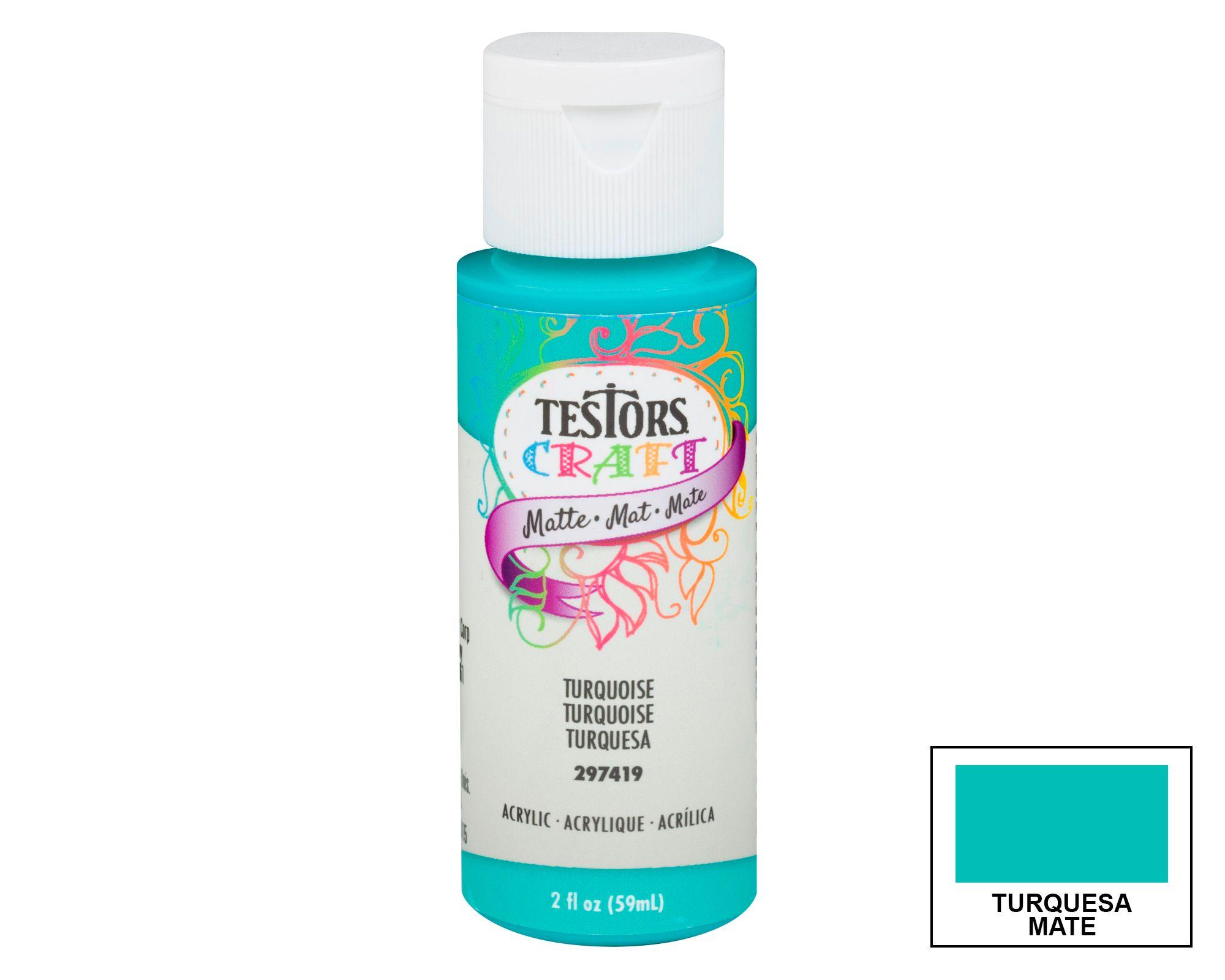 Pintura acrílica 59 ml turquesa mate Testors Craft.-0