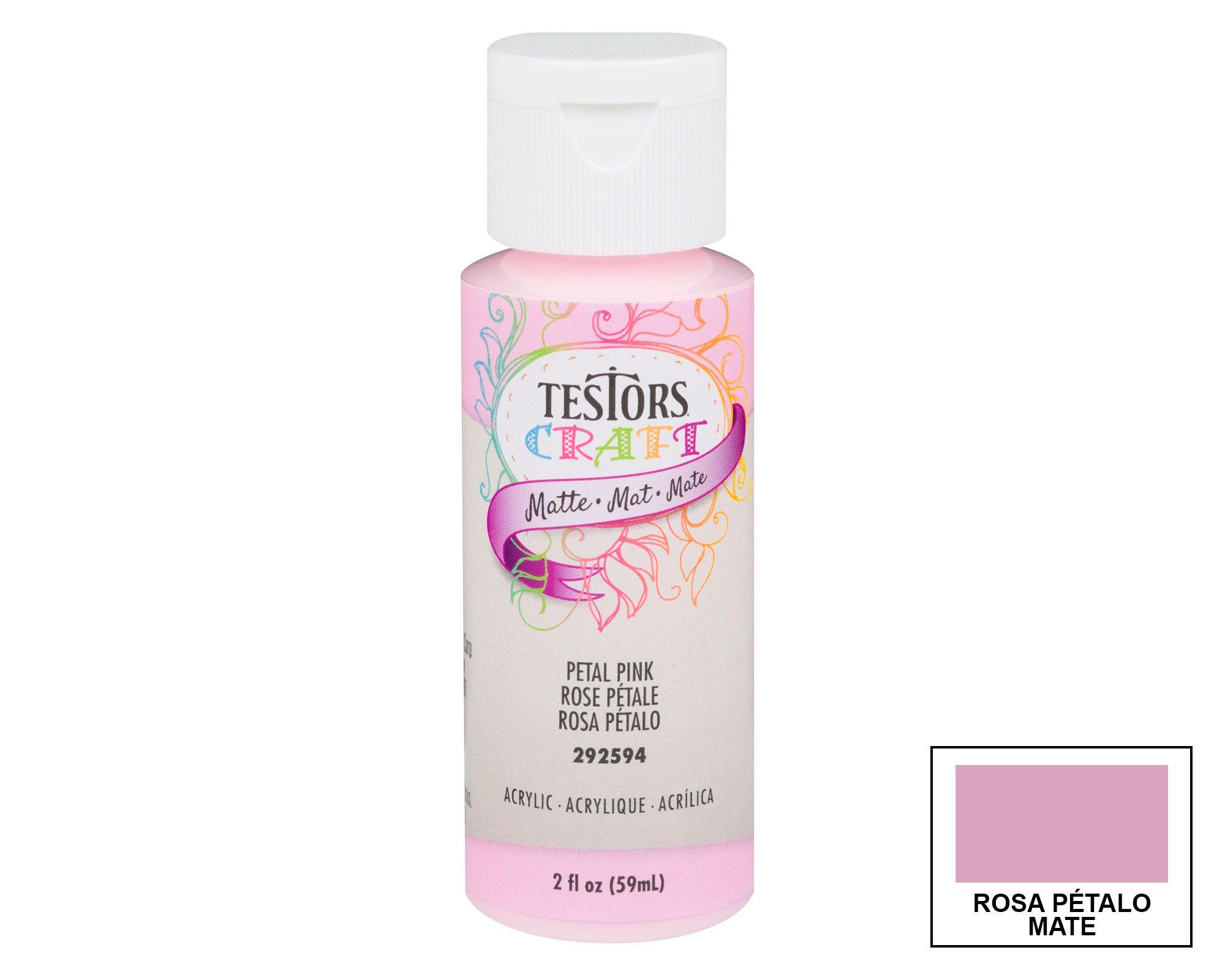 Pintura acrílica 59 ml rosa pétalo mate Testors Craft-0