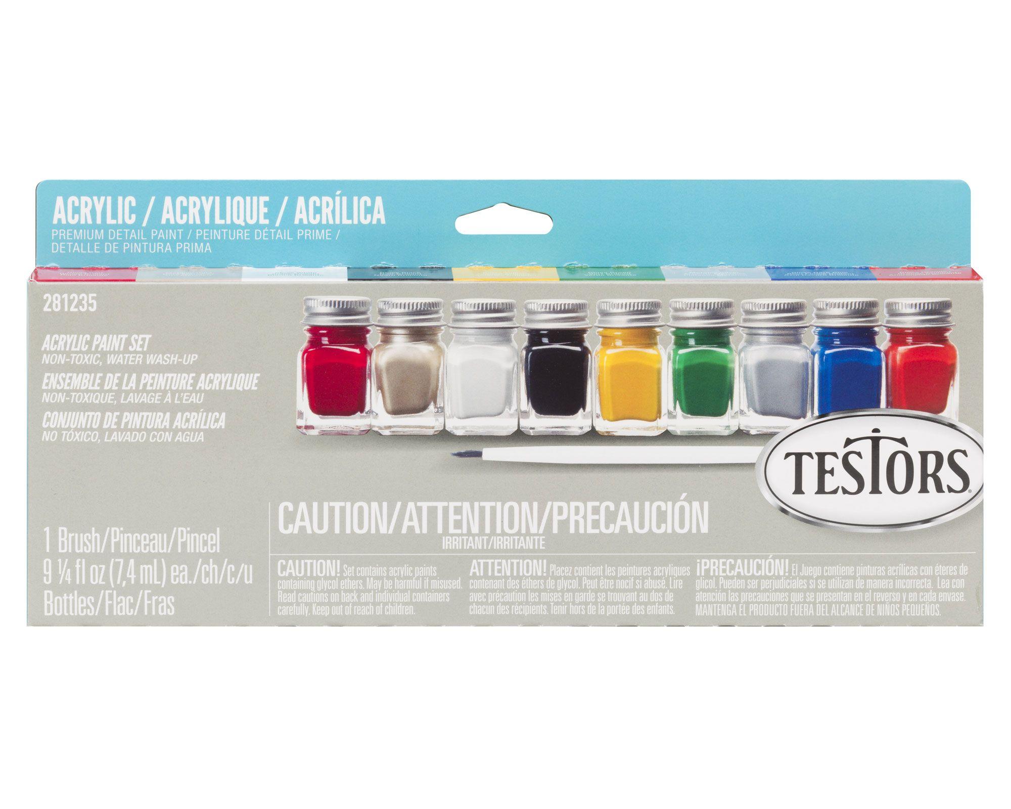 Pintura acrílica 9 unidades + 1 pincel Testors-0