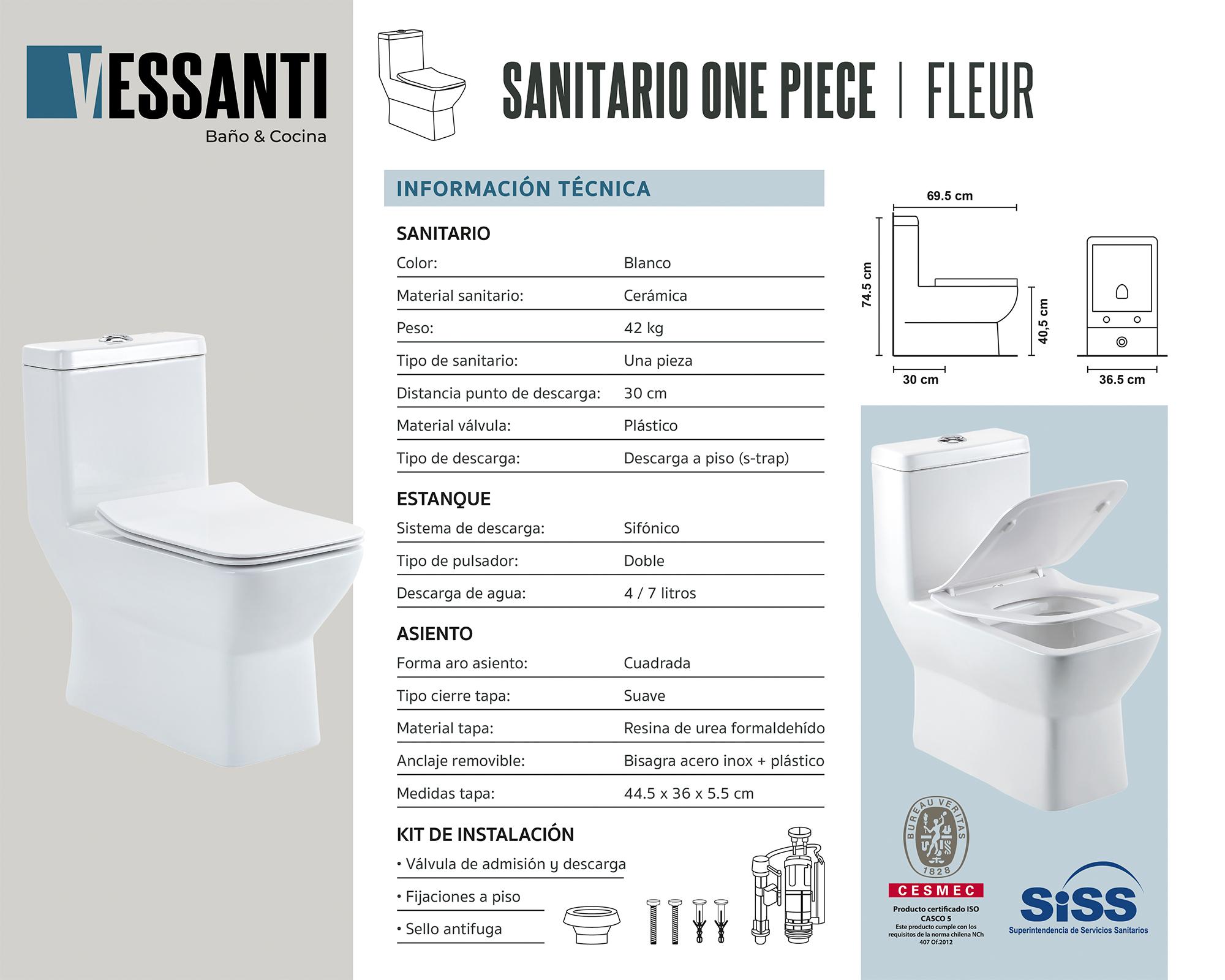 One piece 30 cm Fleur blanco-4