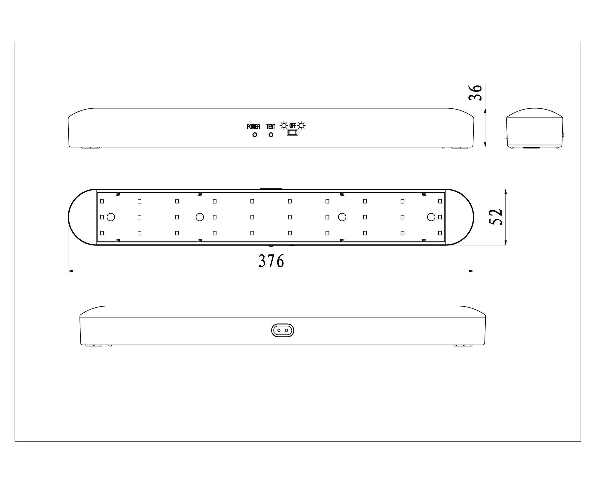 Luz de emergencia 37.6 cm lineal Slim Nex-1