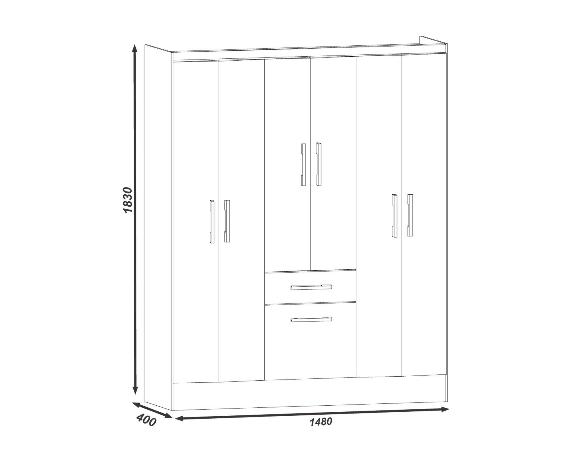 Clóset 6 puertas 1 cajón 1 zapatero tabaco M+Design-4