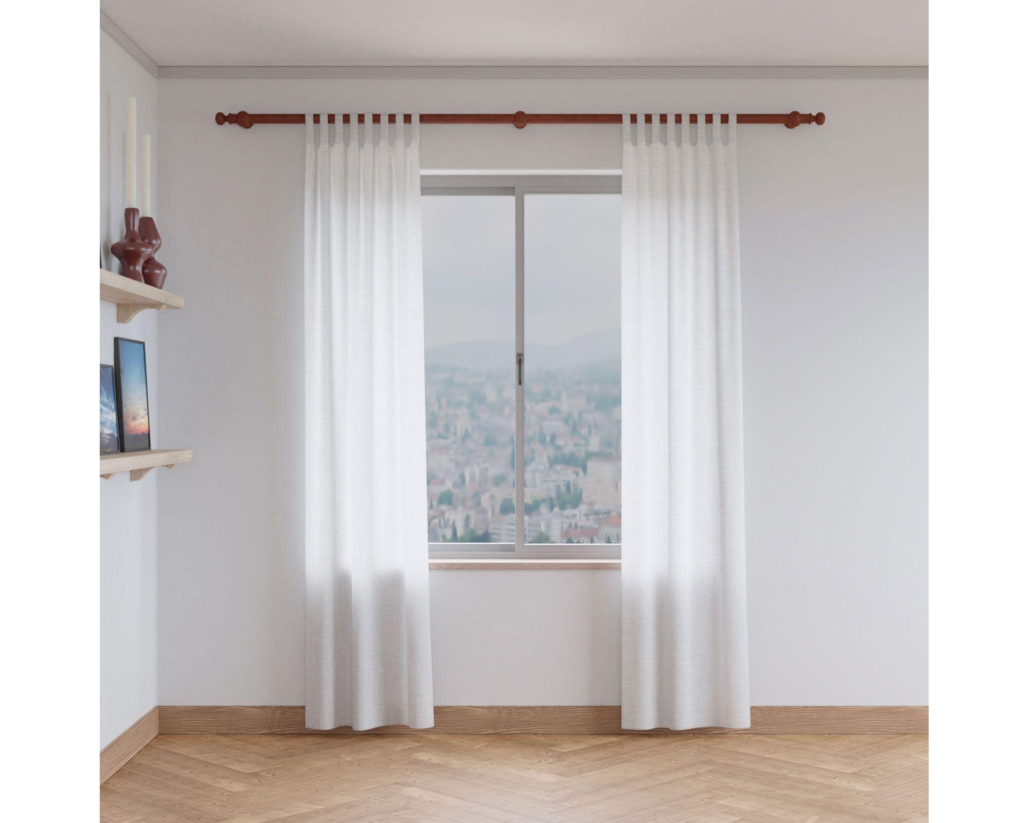 Barras para Cortinas 35 mm madera 200x3 cm cedro-2