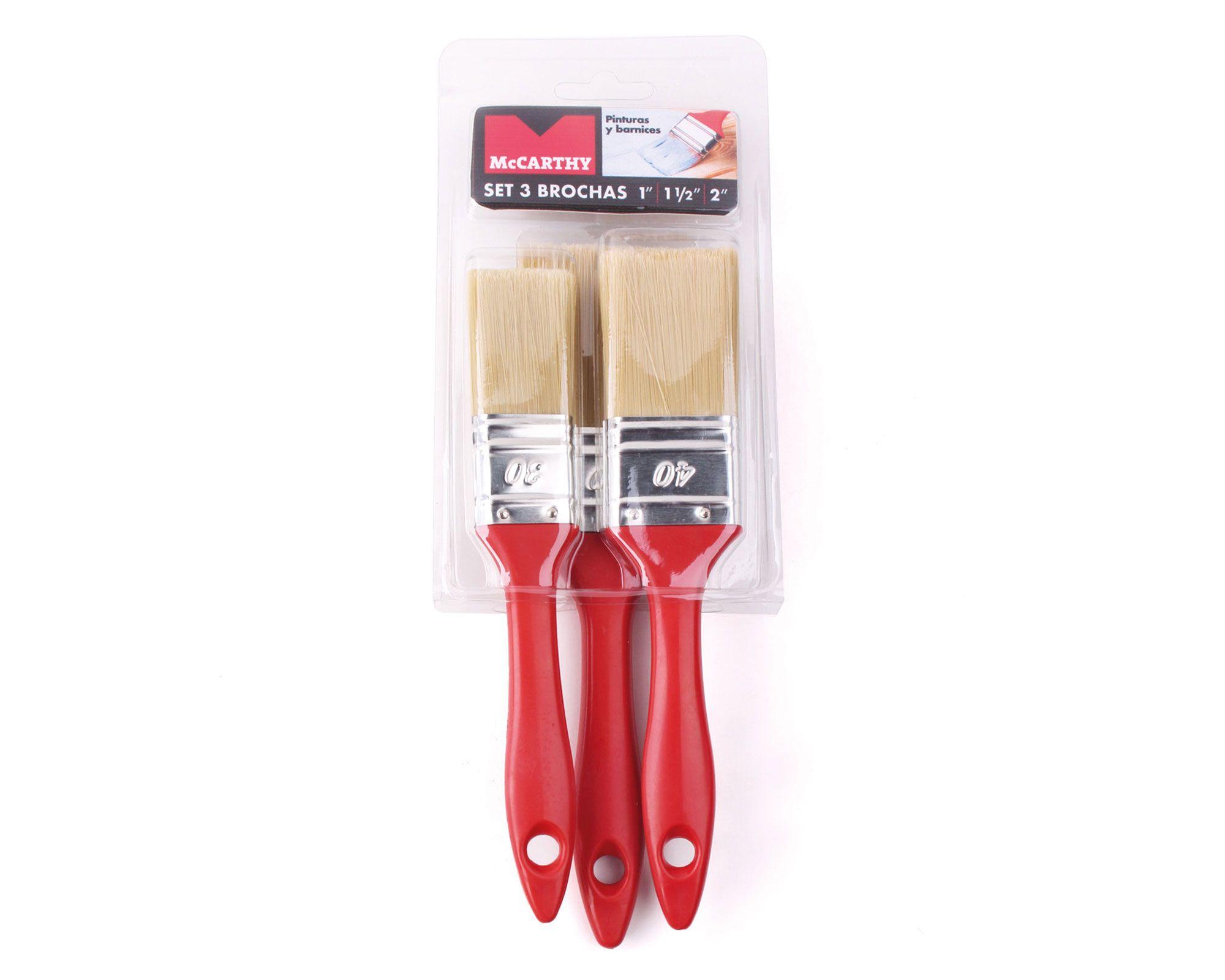 Brocha 1''-1 1/2''-2'' 3 piezas rojo McCarthy-3
