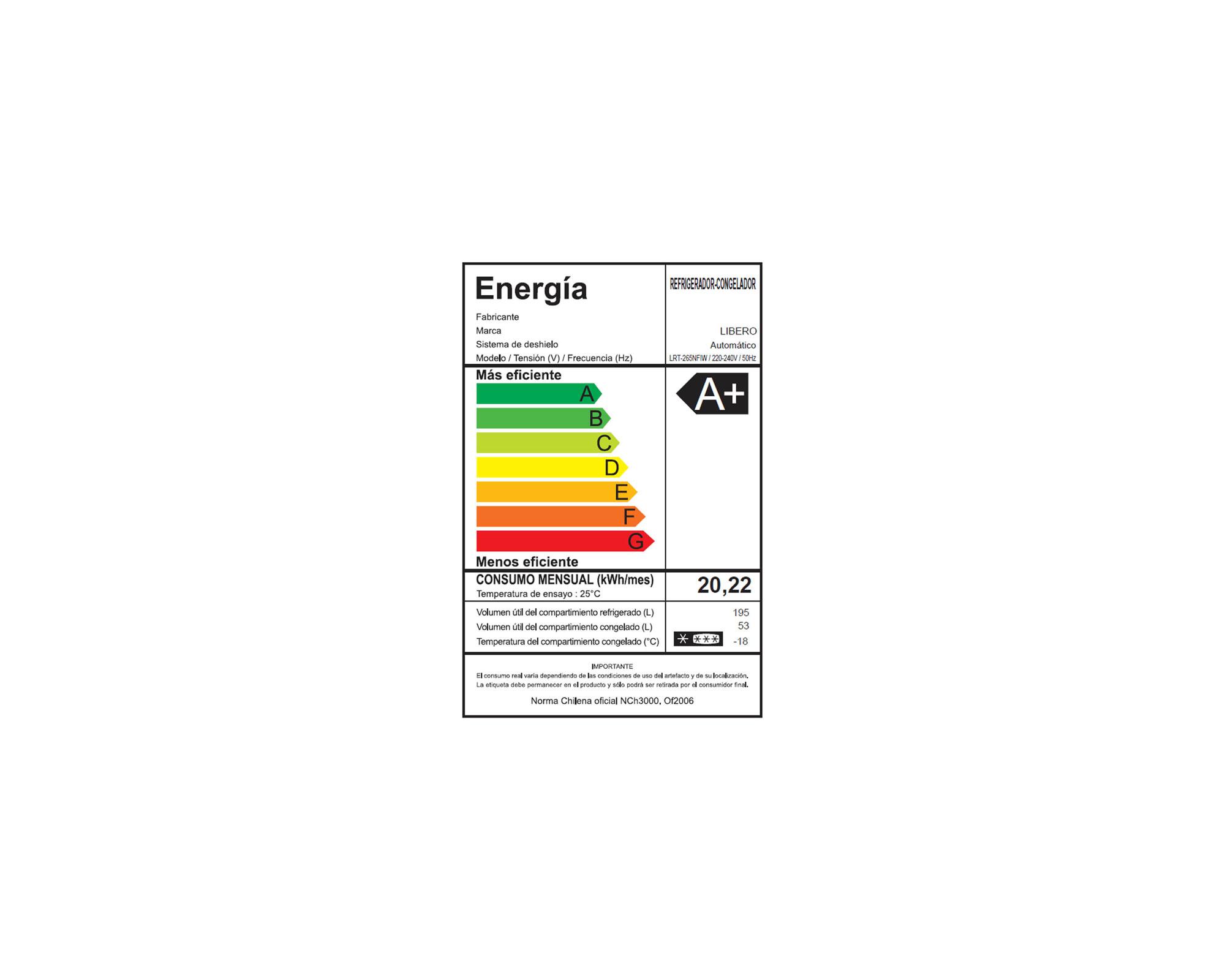 Refrigerador no frost 248 litros LRT-265 NFIW inox Libero-11