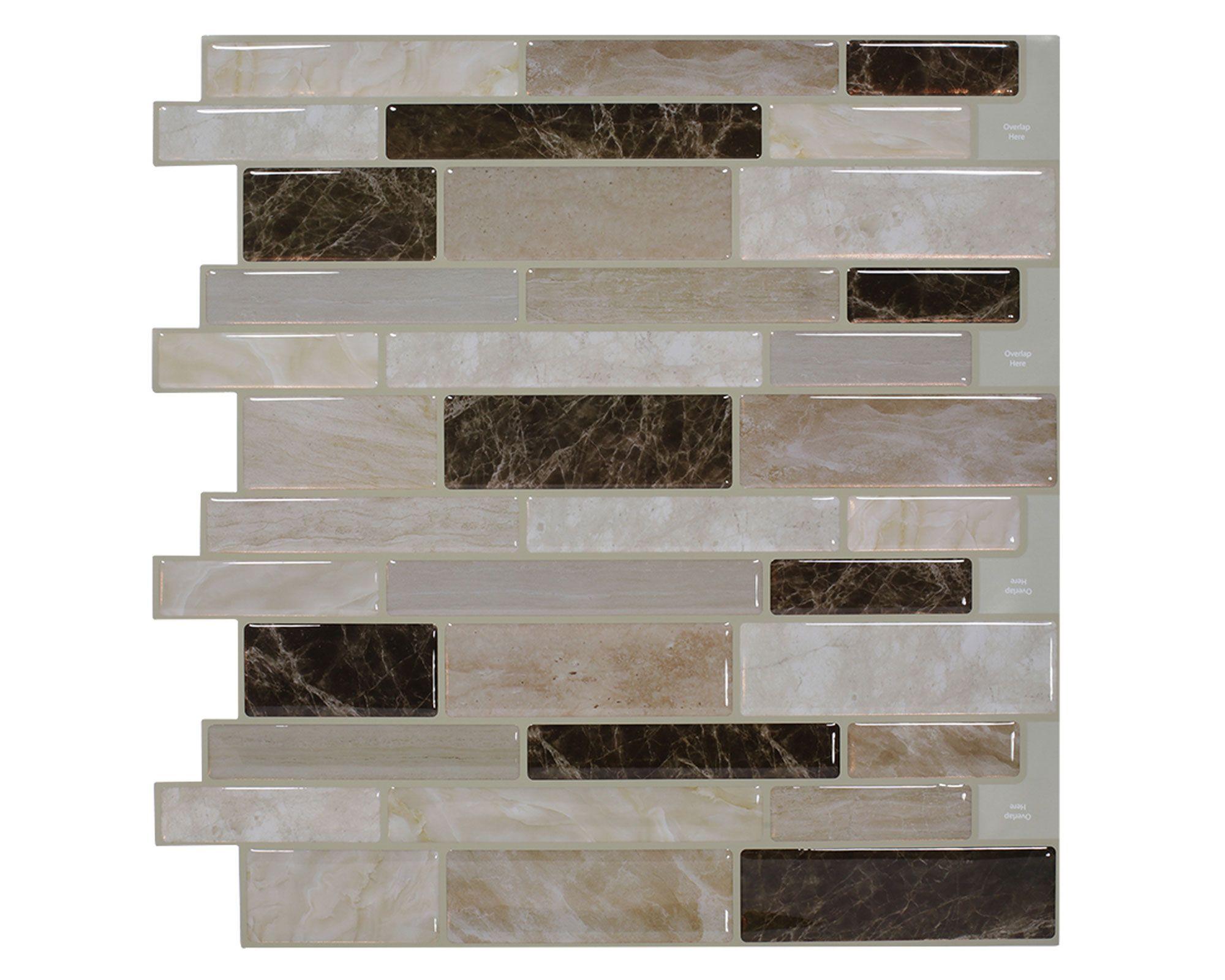 Mosaico autoadhesivo 30x30 cm Lineal marrón-0