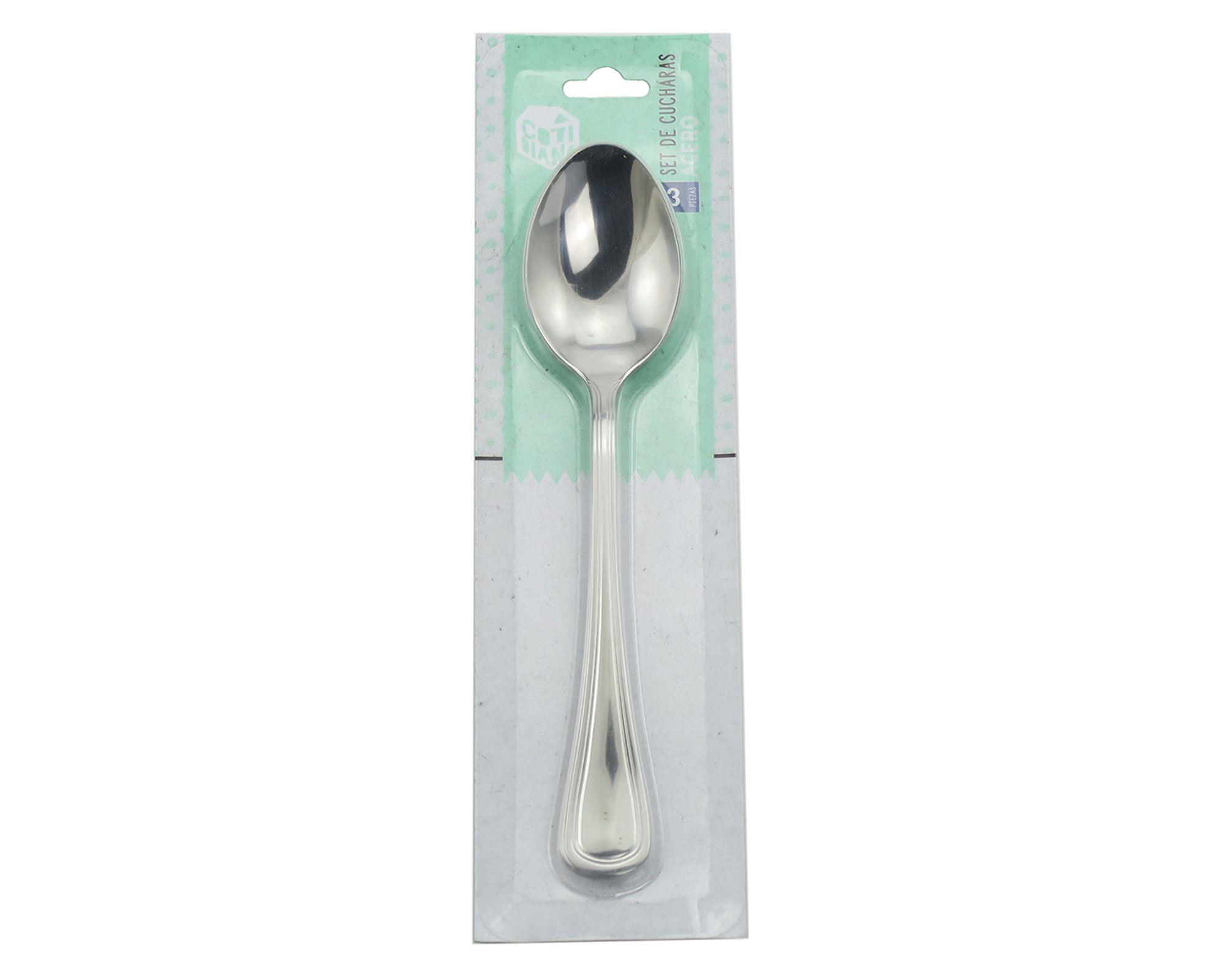 Cuchara sopa inox 3 unidades Cotidiana-0