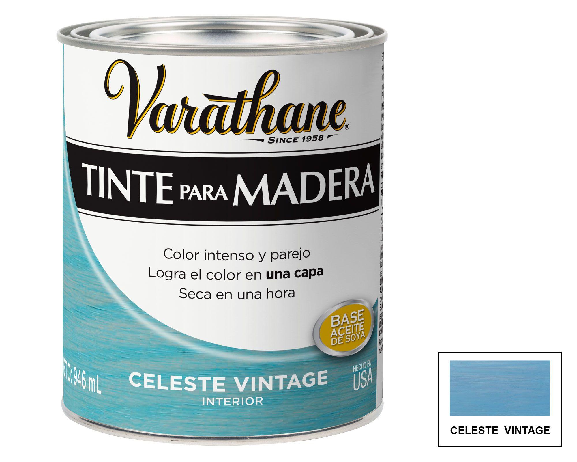 Tinte para madera 946 ml celeste vintage mate Varathane.-0