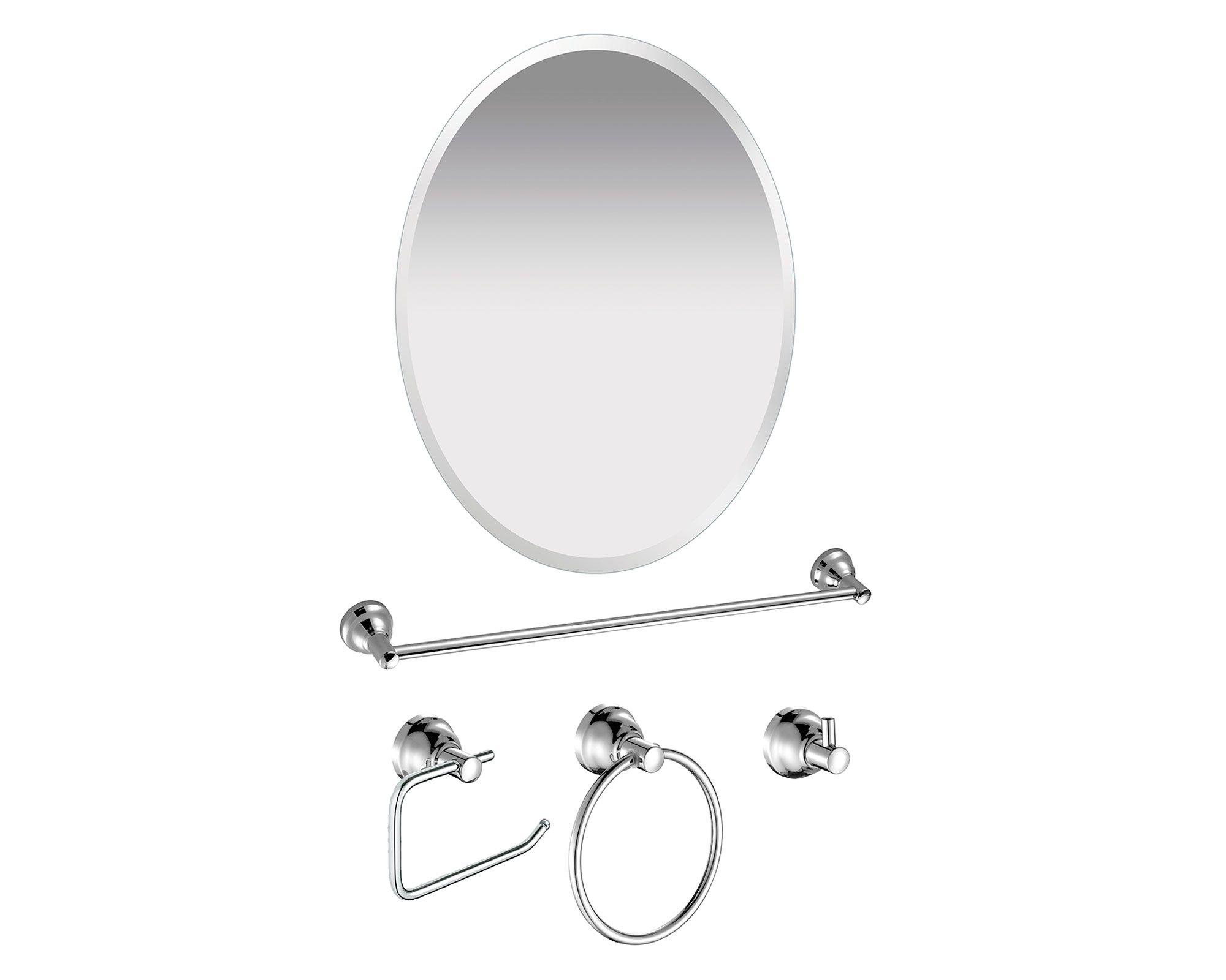 Set accesorios baño plateado 5 piezas-0