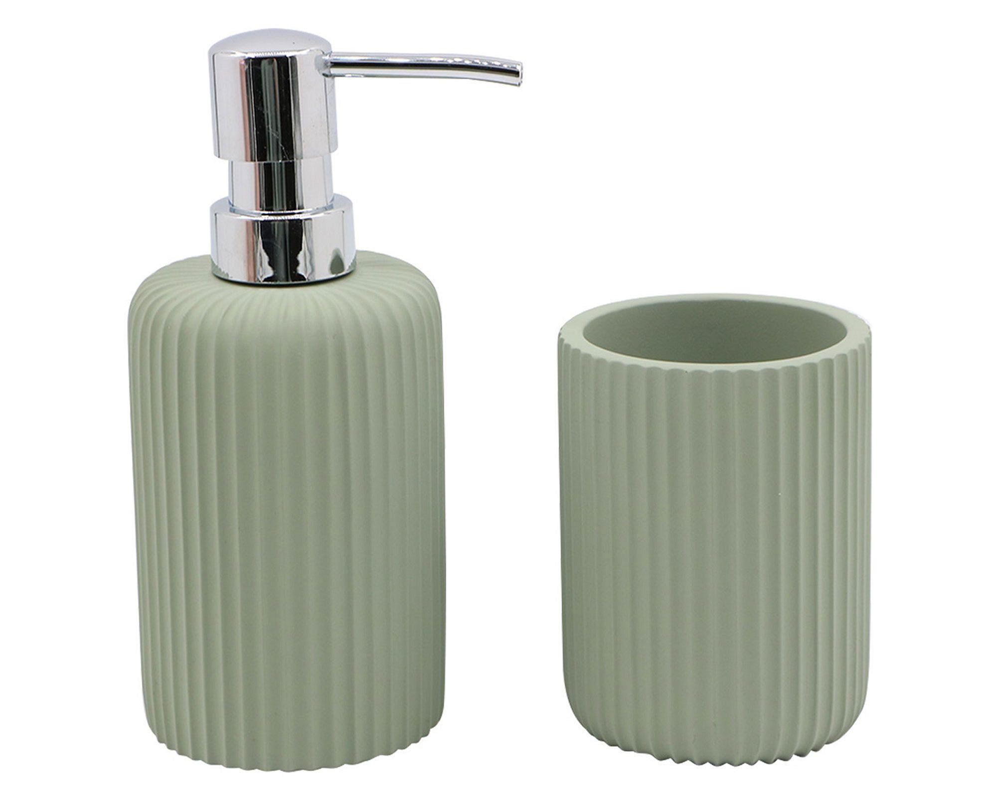 Set accesorios baño verde 2 piezas Cotidiana-0