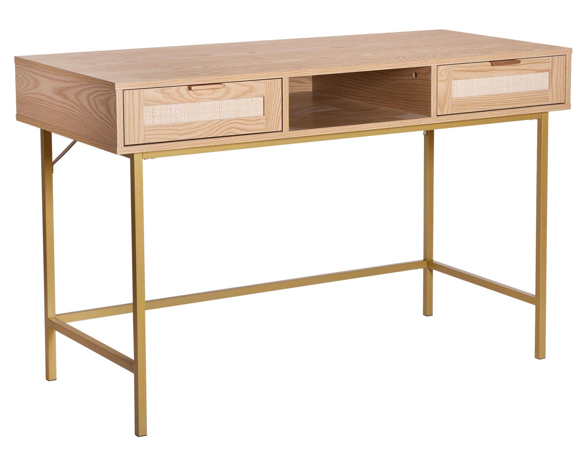 Escritorio 2 cajones Lourdes natural M+Design.-1
