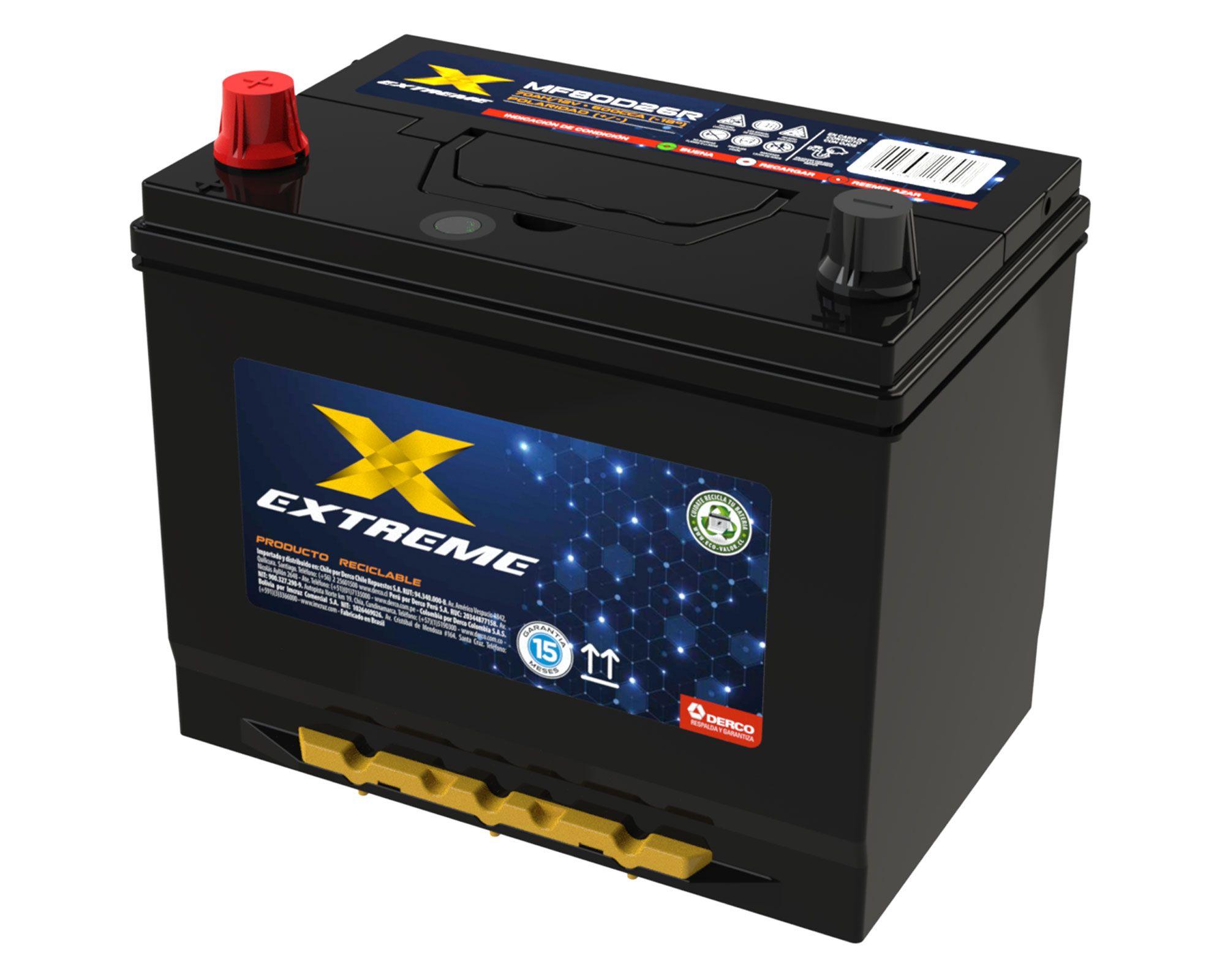 Batería 70AH 600CCA derecho MF80D26R Extreme.-3