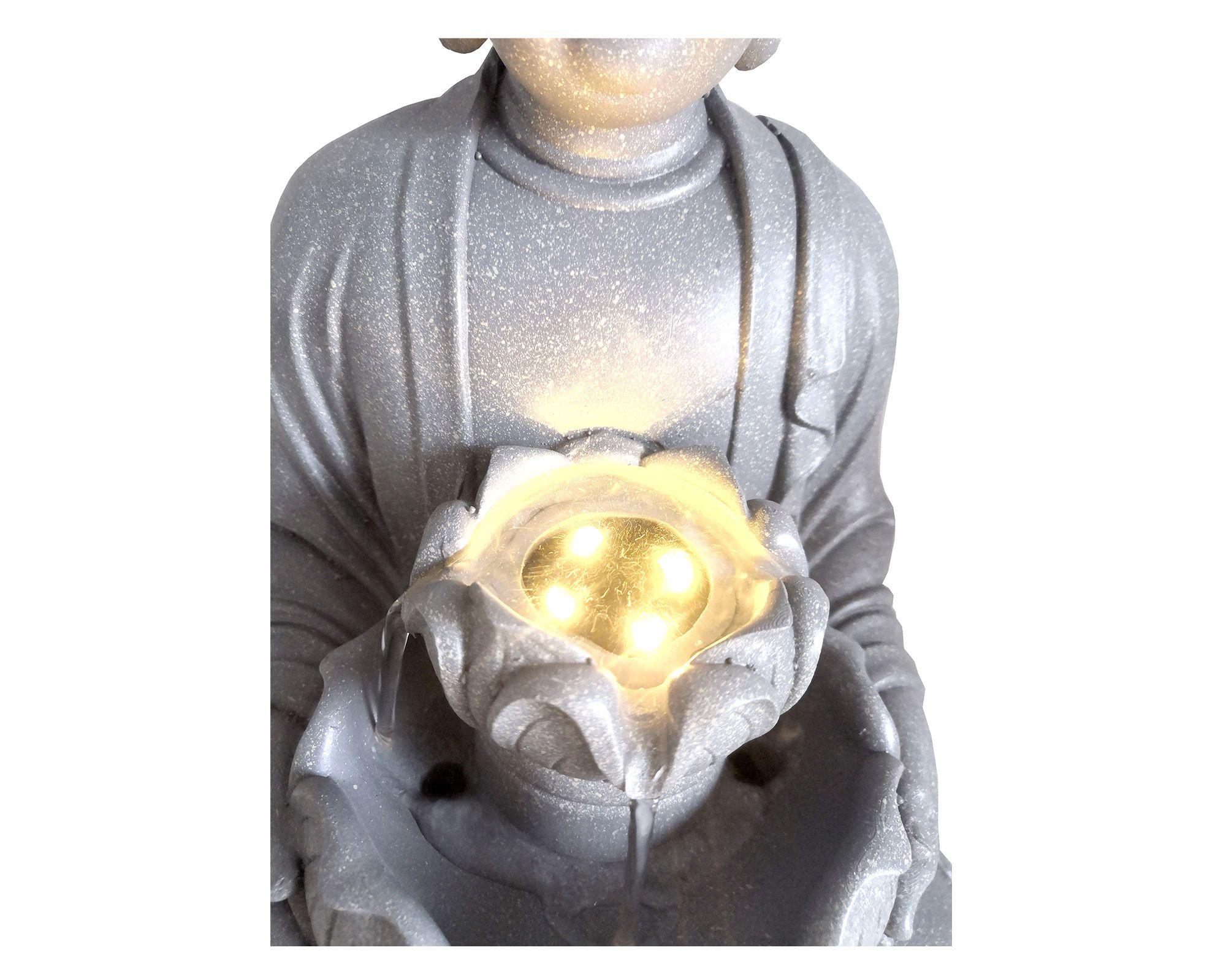 Fuente agua 29 cm Buda sentado LED Outzen-3