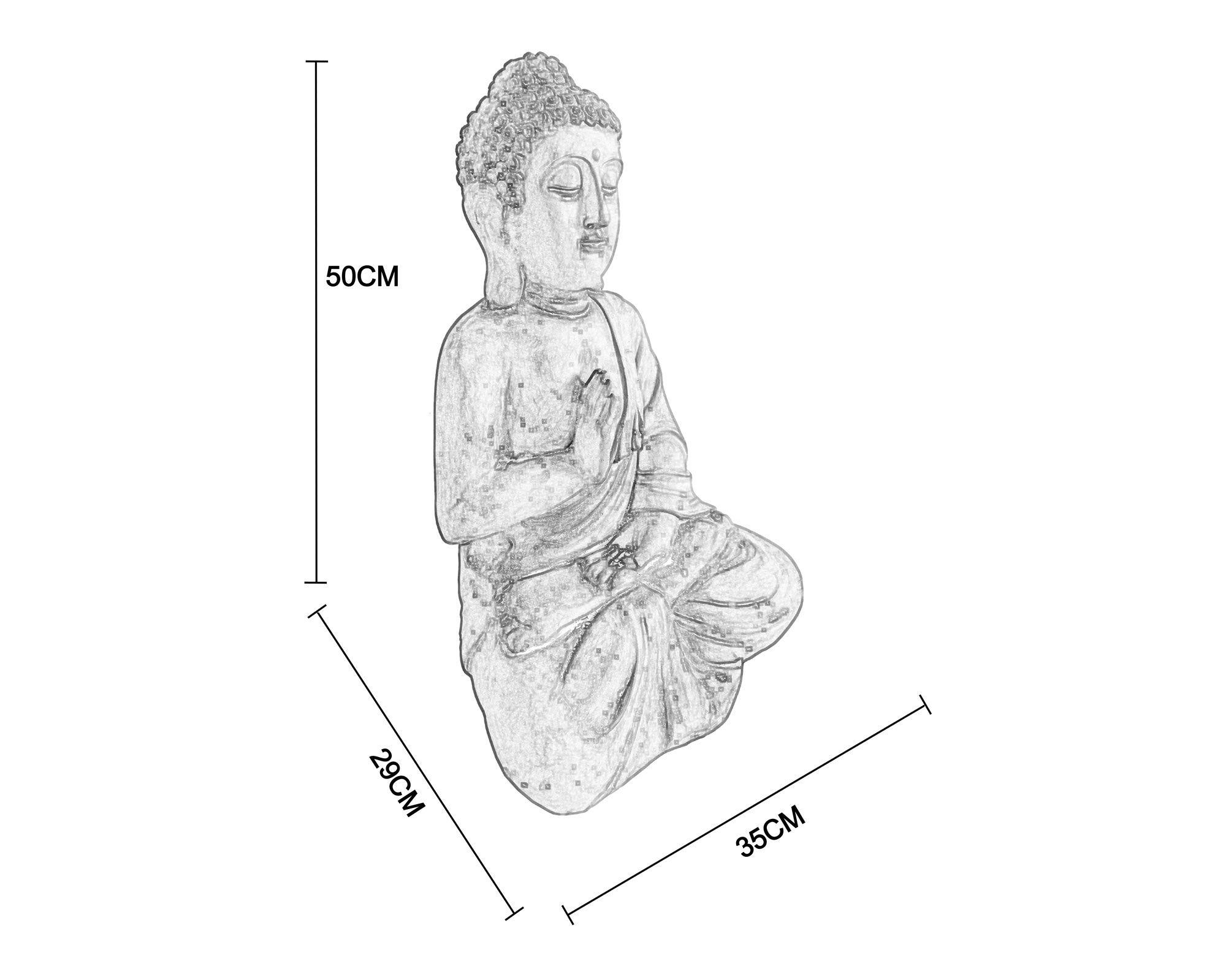 Figura decorativa 50 cm Buda meditando Outzen-4