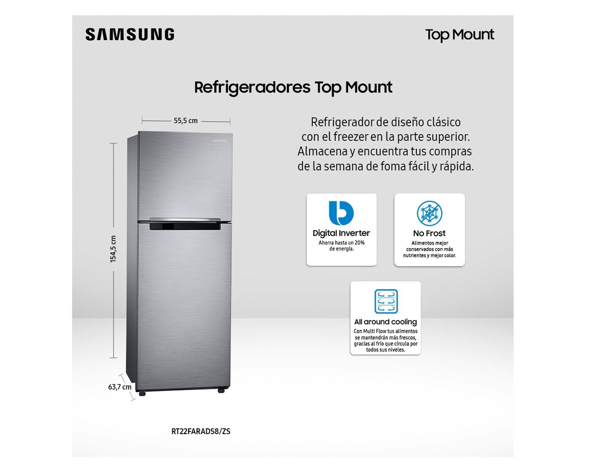 Refrigerador Top Mount no frost 234 litros RT22FARADS8/ZS plateado-3