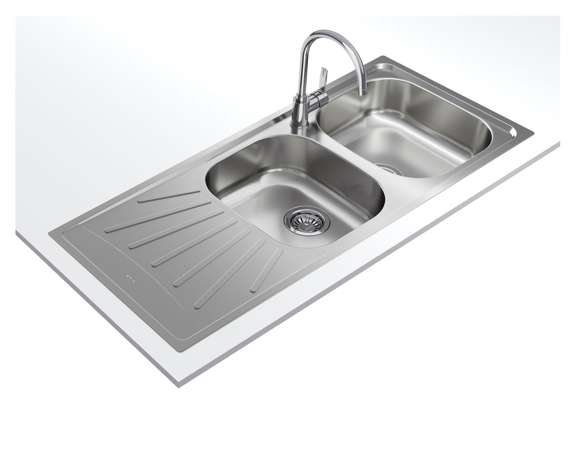 Lavaplatos Starbright 80 E-XP 2C 1E inox 16x116x50 cm-3