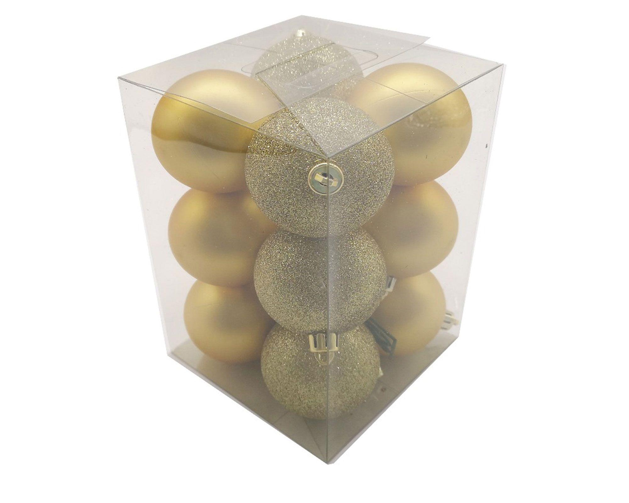 Esfera 8 cm gold 12 piezas Cotidiana-0