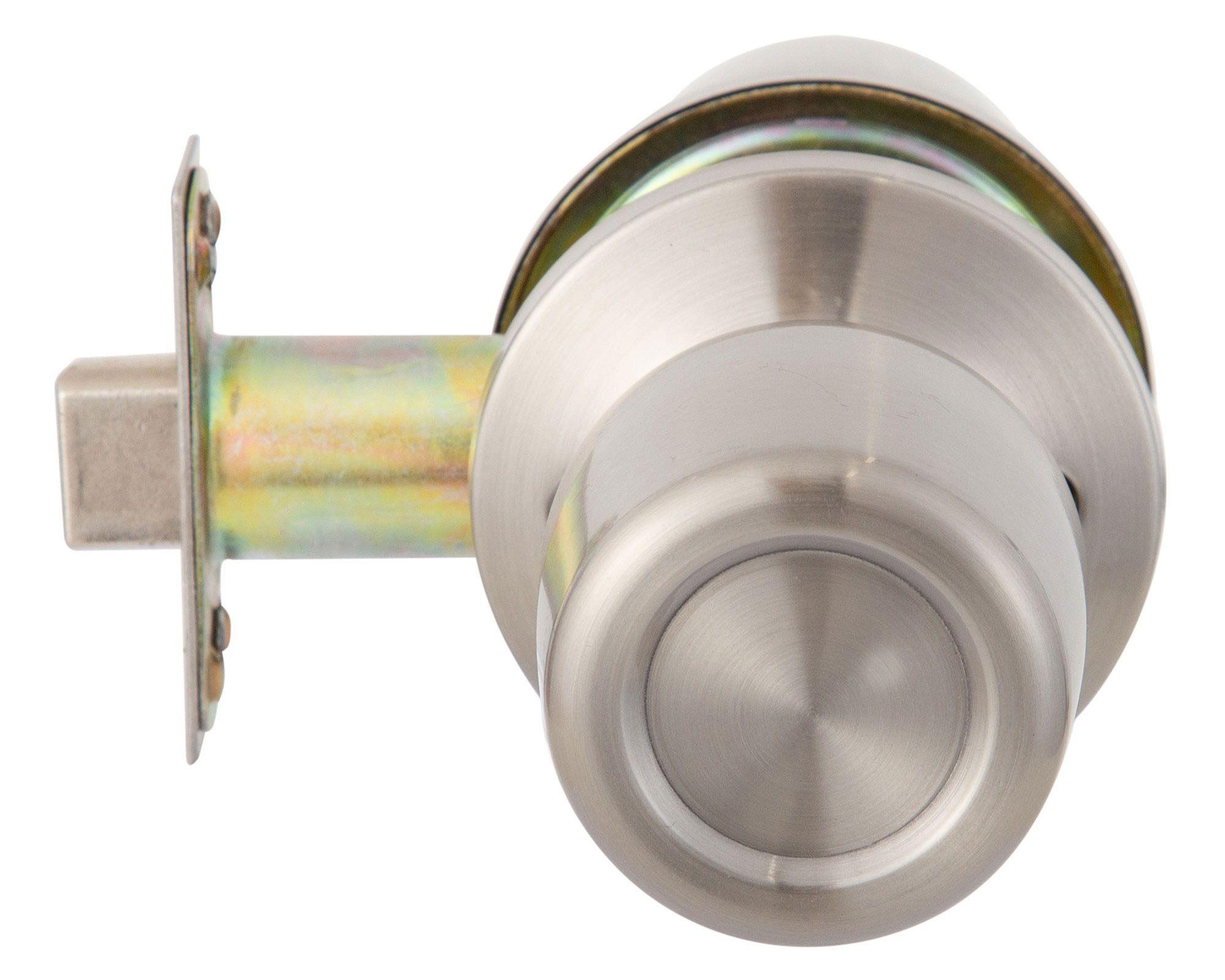 Cerradura tubular pomo simple paso 8000 inox Poli-3