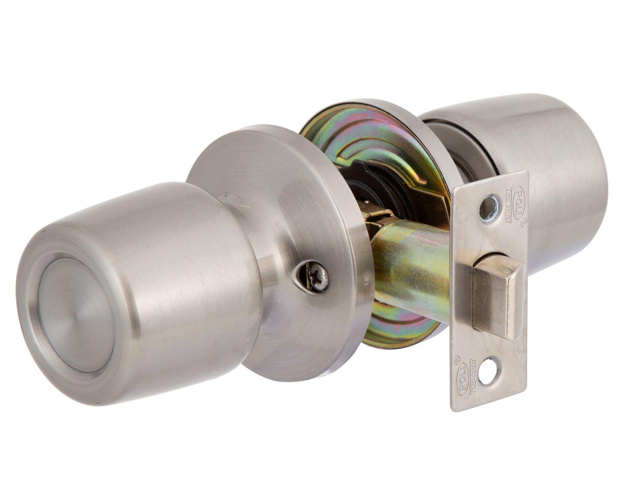 Cerradura tubular pomo simple paso 8000 inox Poli-0