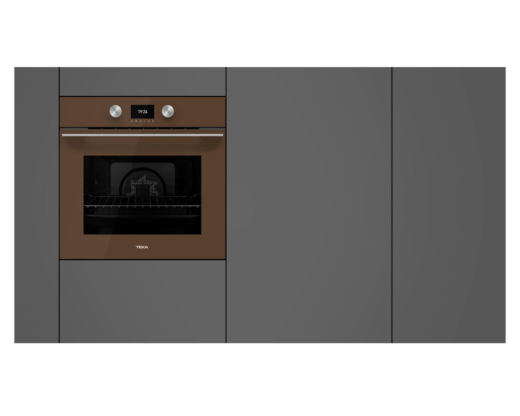 Horno eléctrico empotrado con convector HLB 8600 LB 57 lt café-4