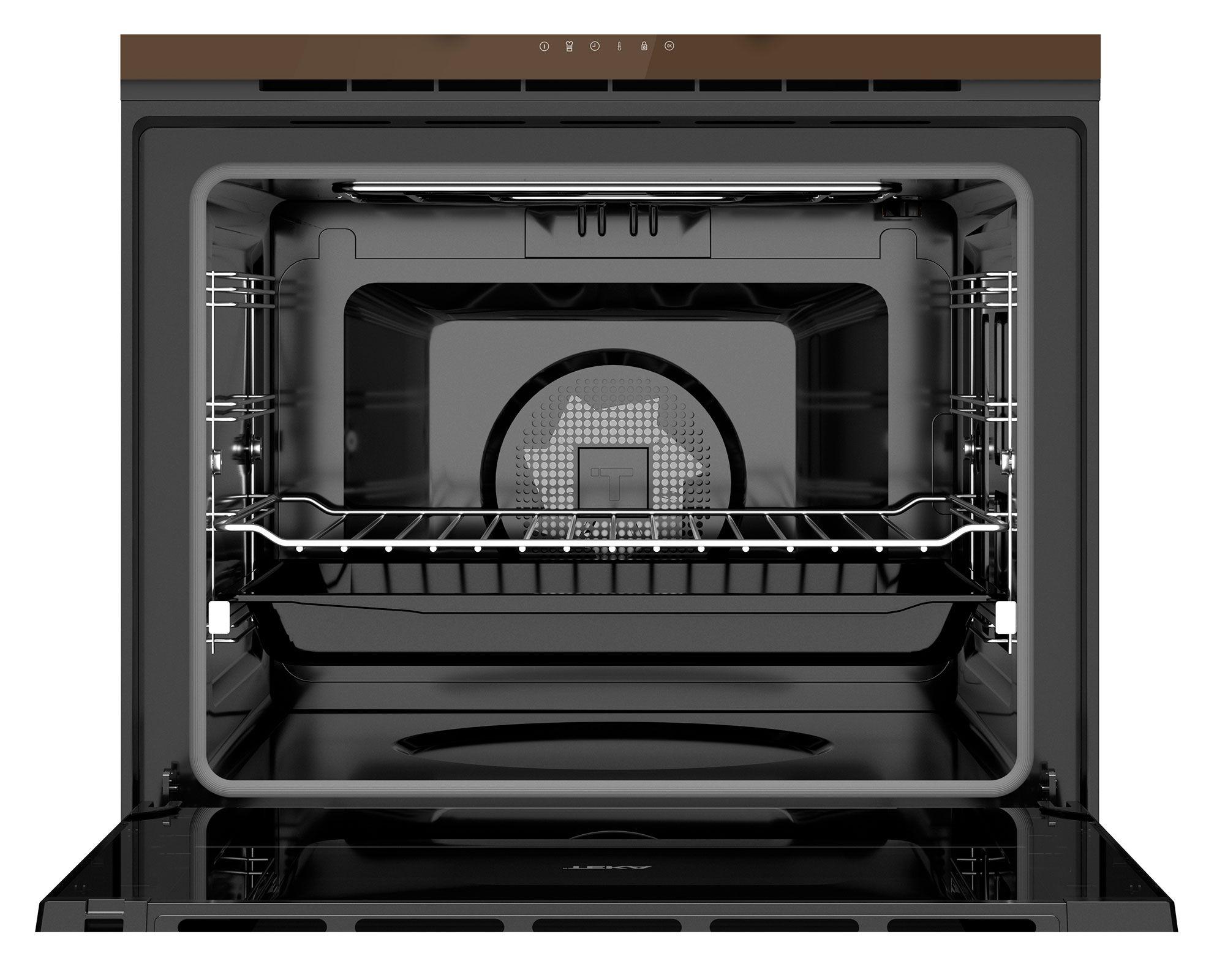 Horno eléctrico empotrado con convector HLB 8600 LB 57 lt café-1