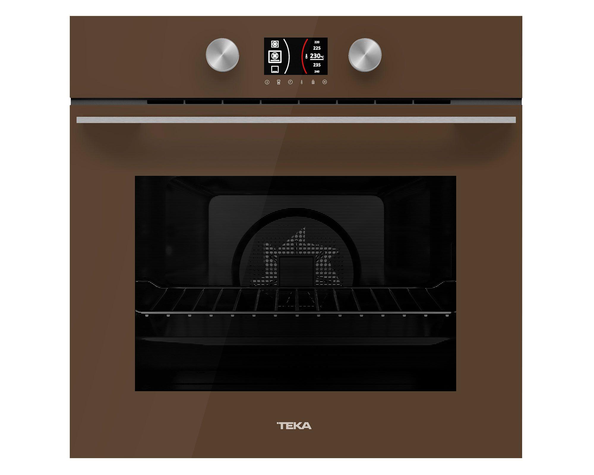 Horno eléctrico empotrado con convector HLB 8600 LB 57 lt café-0