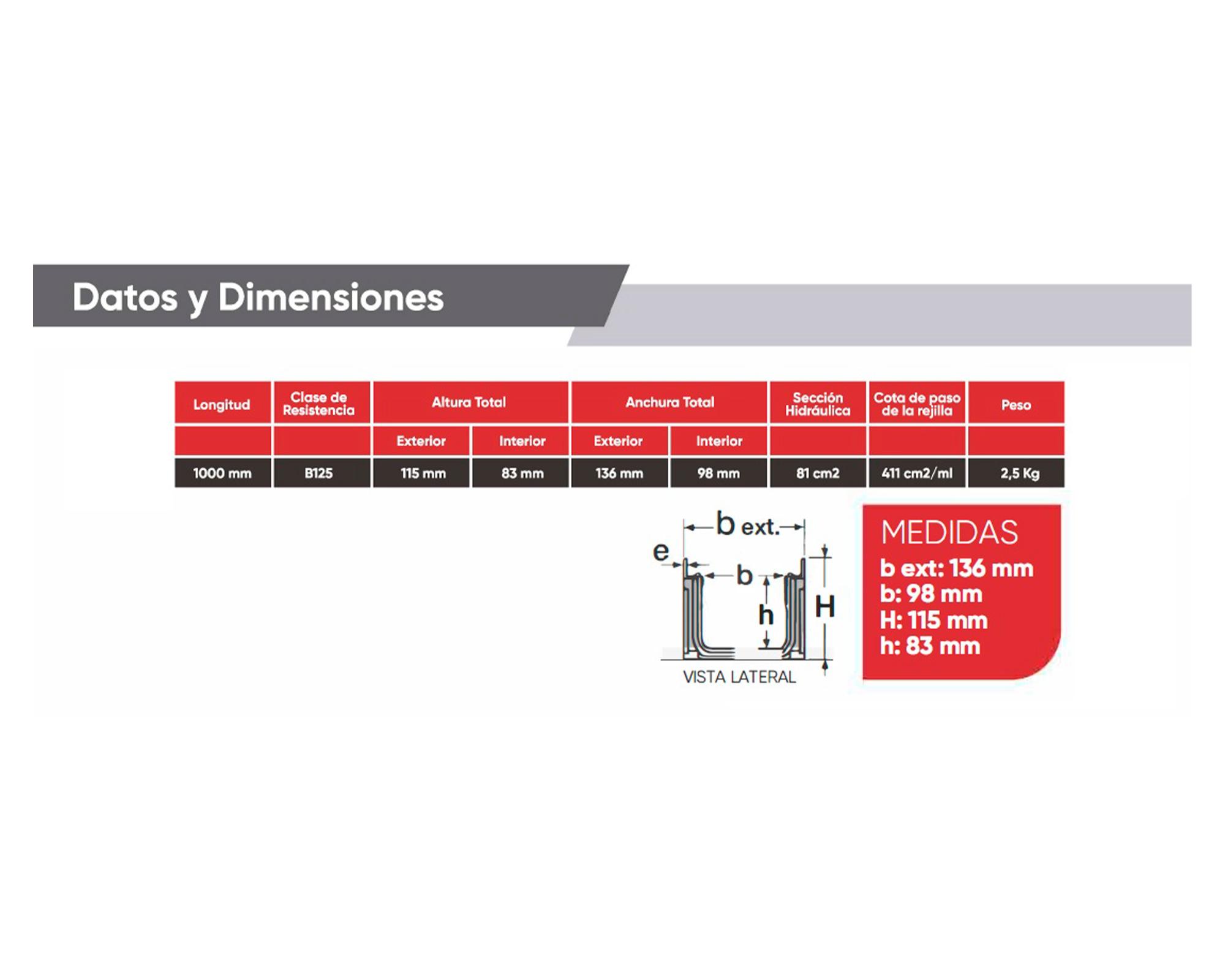 Canaleta piso vehicular 1 m Vinilit.-2