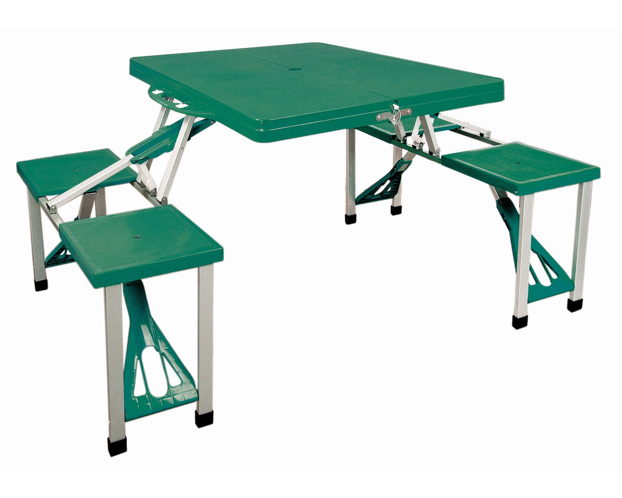 Mesa + piso plegable verde Alpes-0