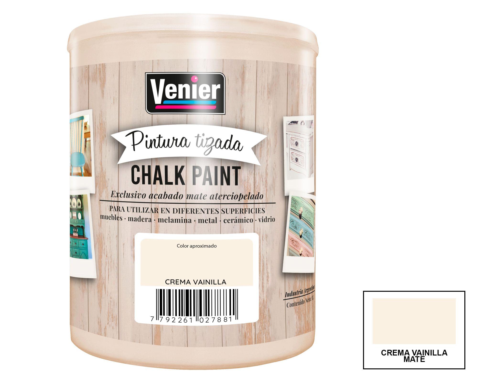 Pintura tizada 1 litro Chalk Paint Crema Vainilla mate-0