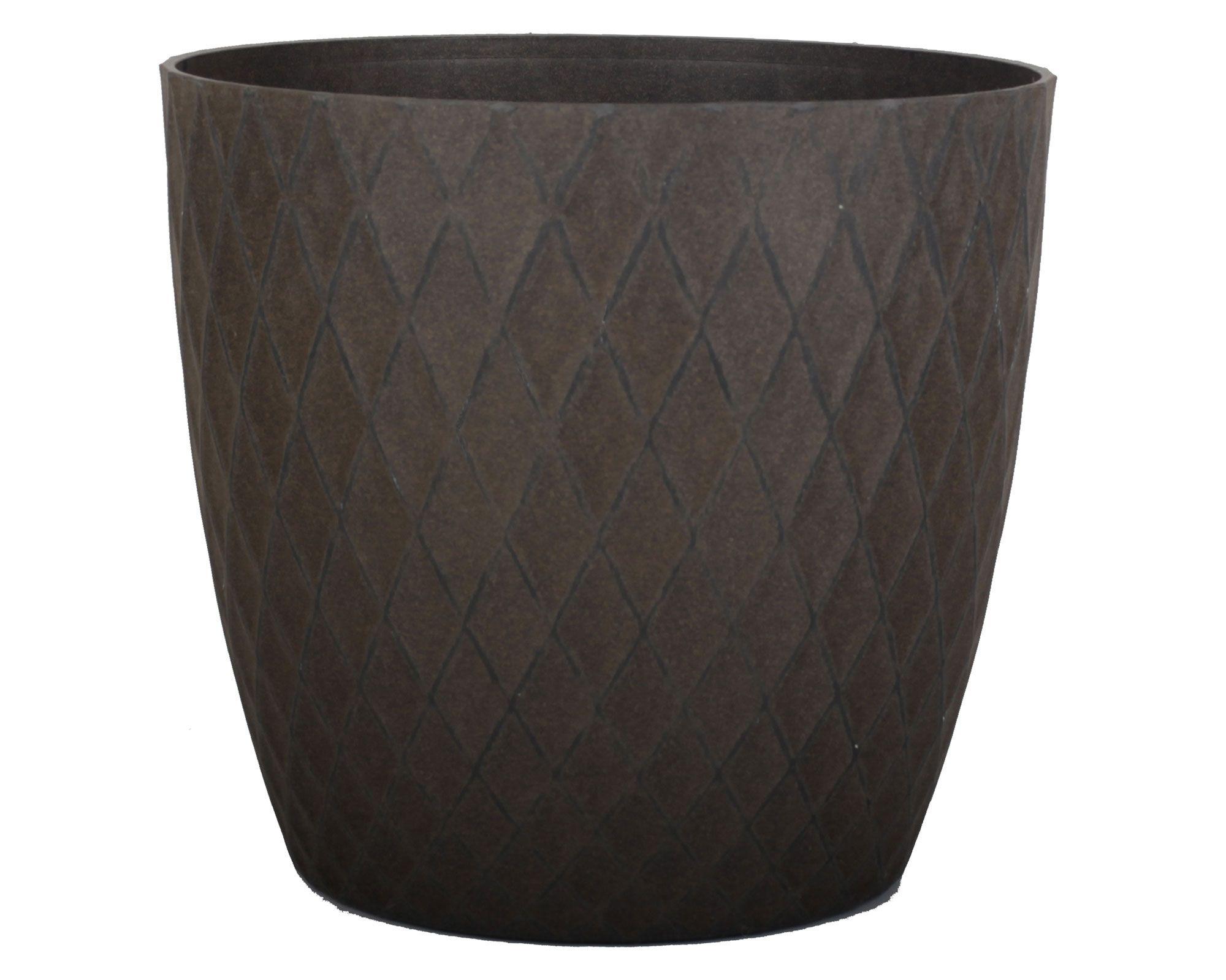 Macetero 27 cm Muriel marrón Outzen-0