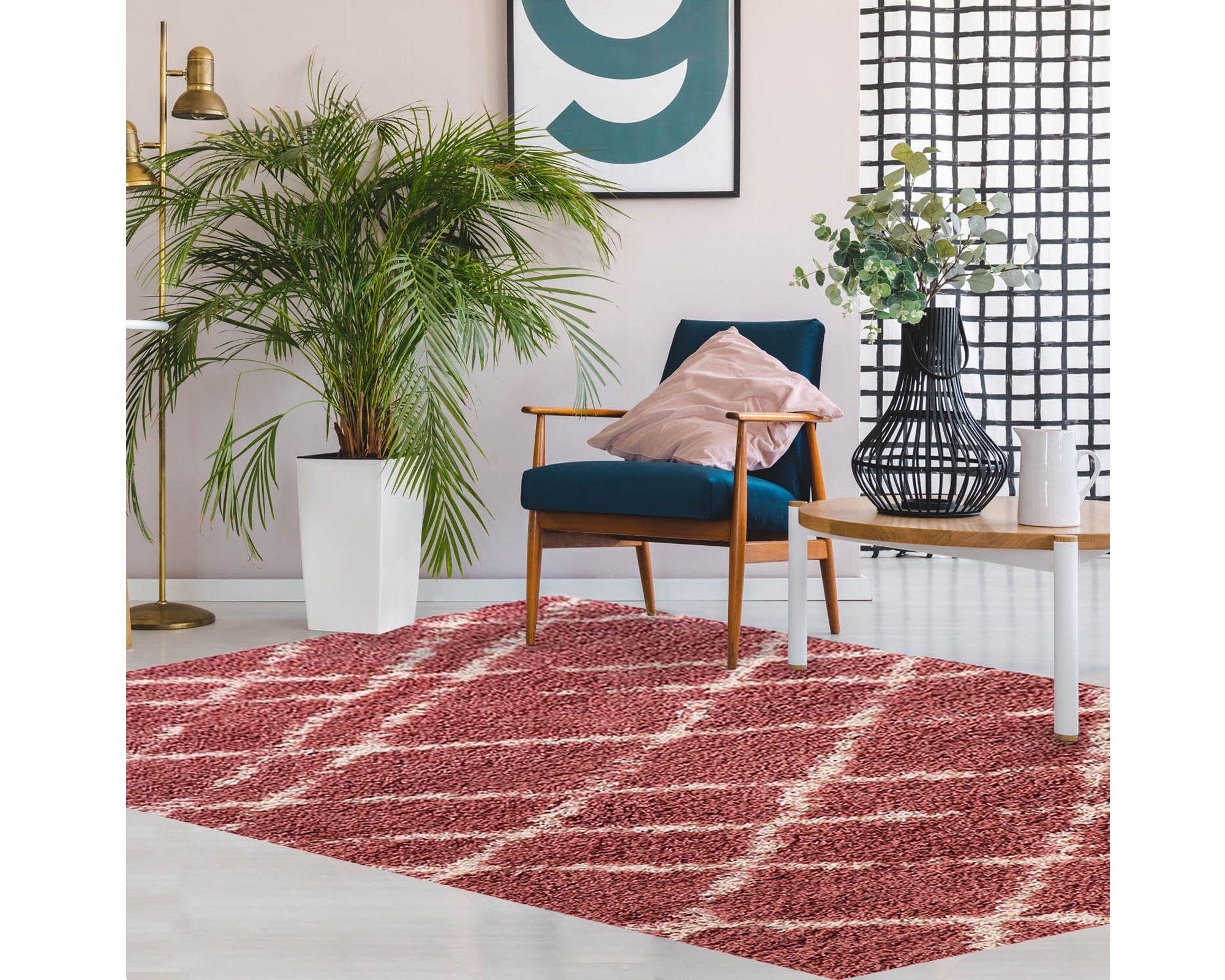 Alfombra shaggy 50x100 cm rosado Dib.-1