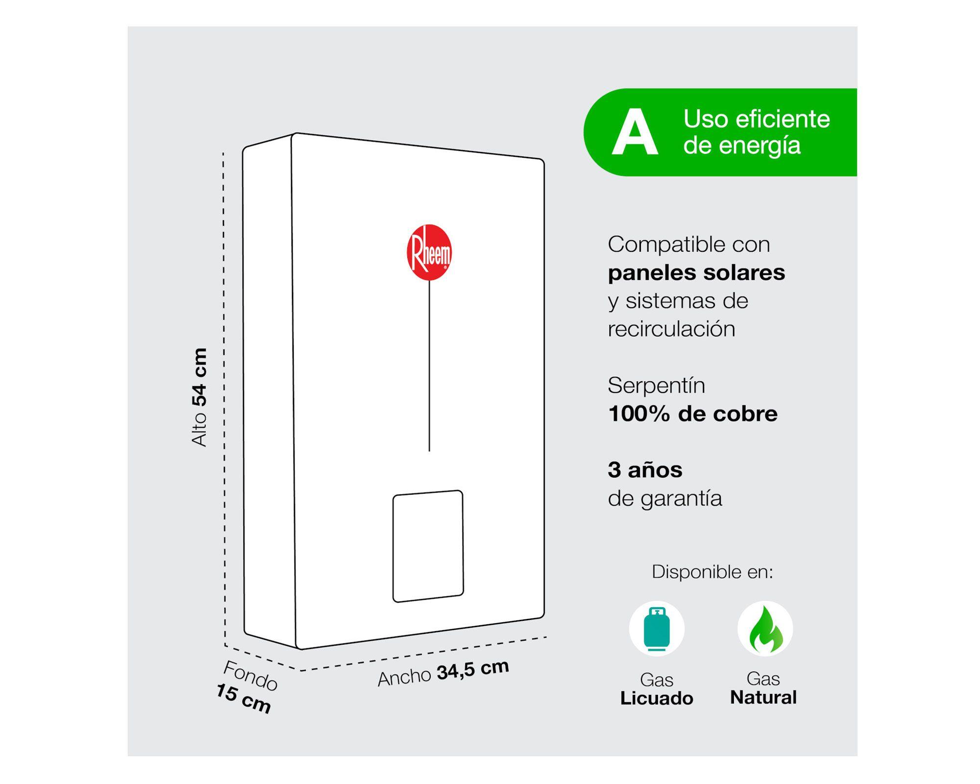 Calefont tiro forzado 10 litros Prestige gas licuado-5