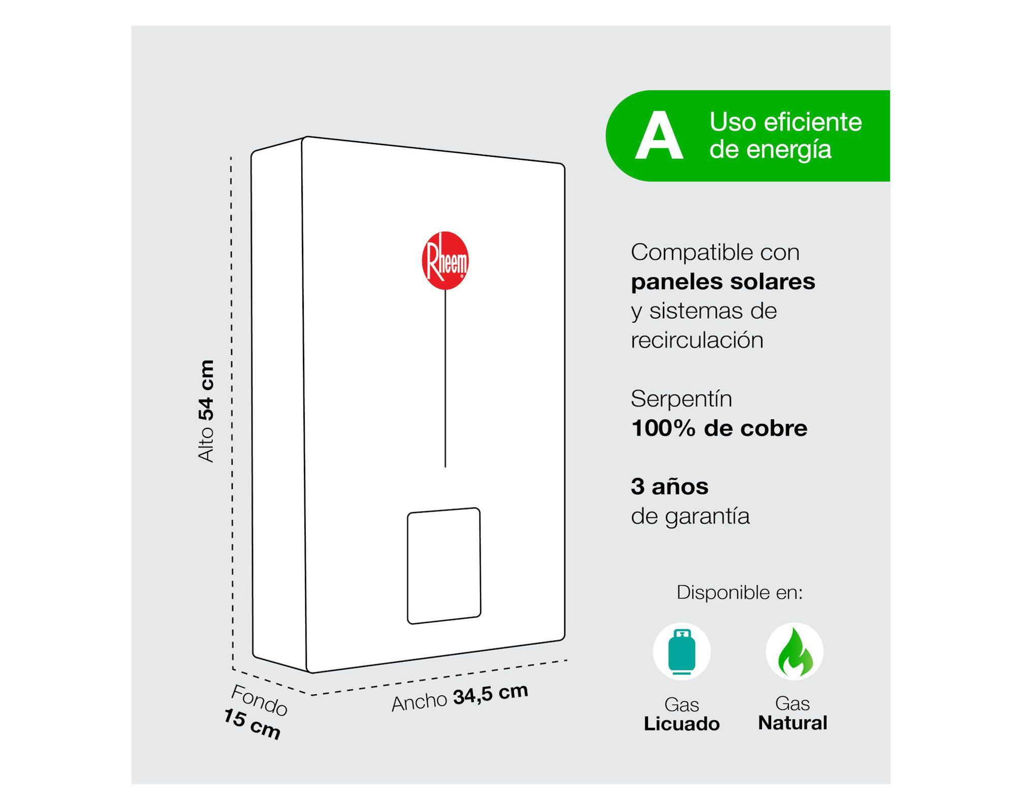 Calefont tiro forzado 10 litros Prestige gas natural-5