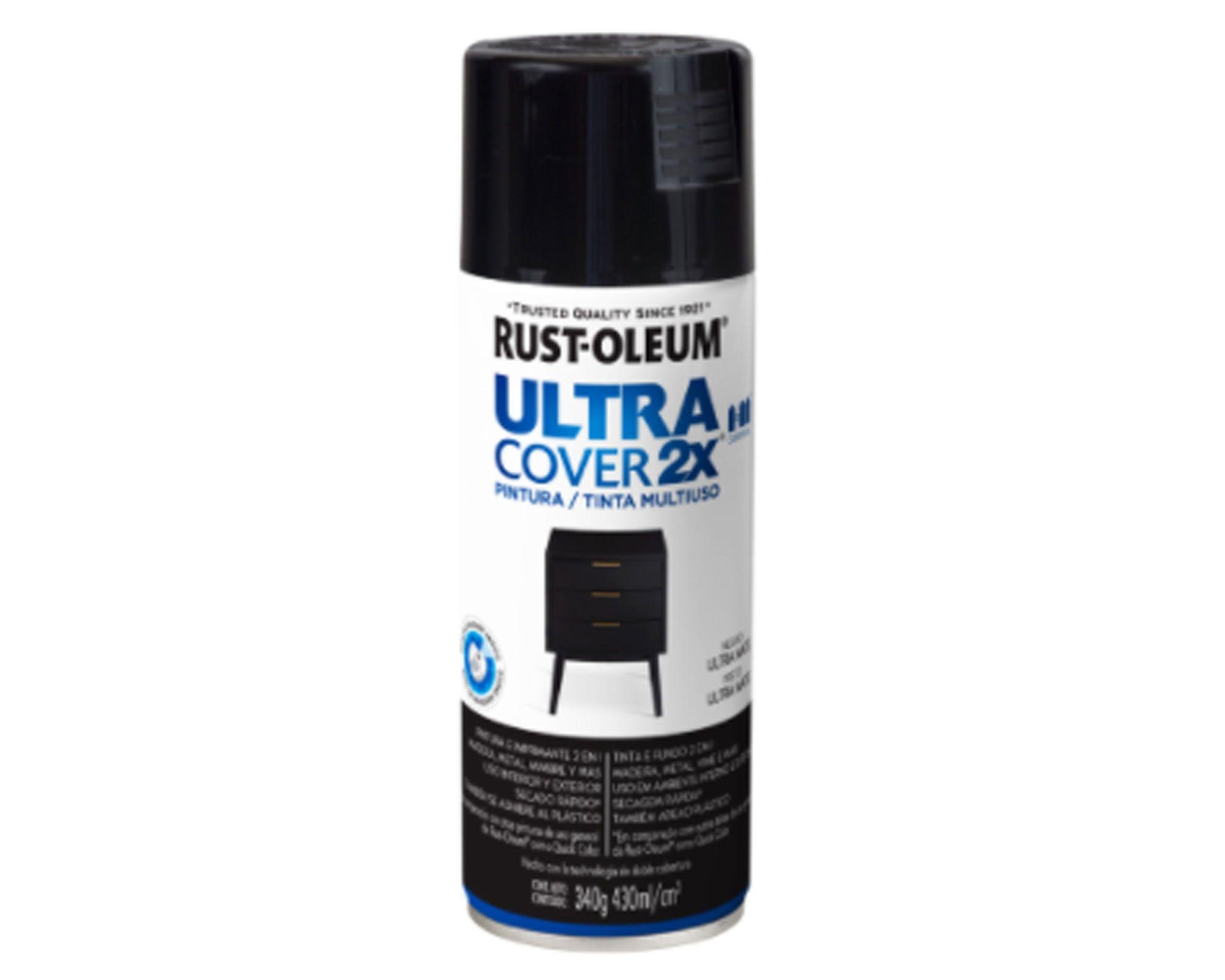 Pintura spray 340 gr Ultra Cover 2X negro brillante Rust-Oleum-0