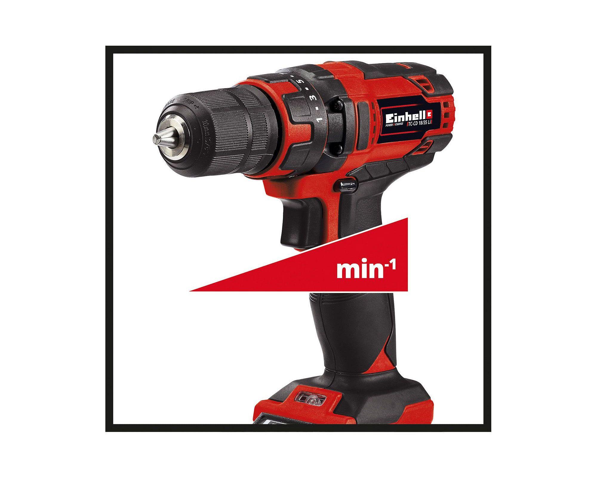 Taladro atornillador inalámbrico 18V 10mm TC-DC 18/35 Li + batería 1,5 Ah Einhell-3