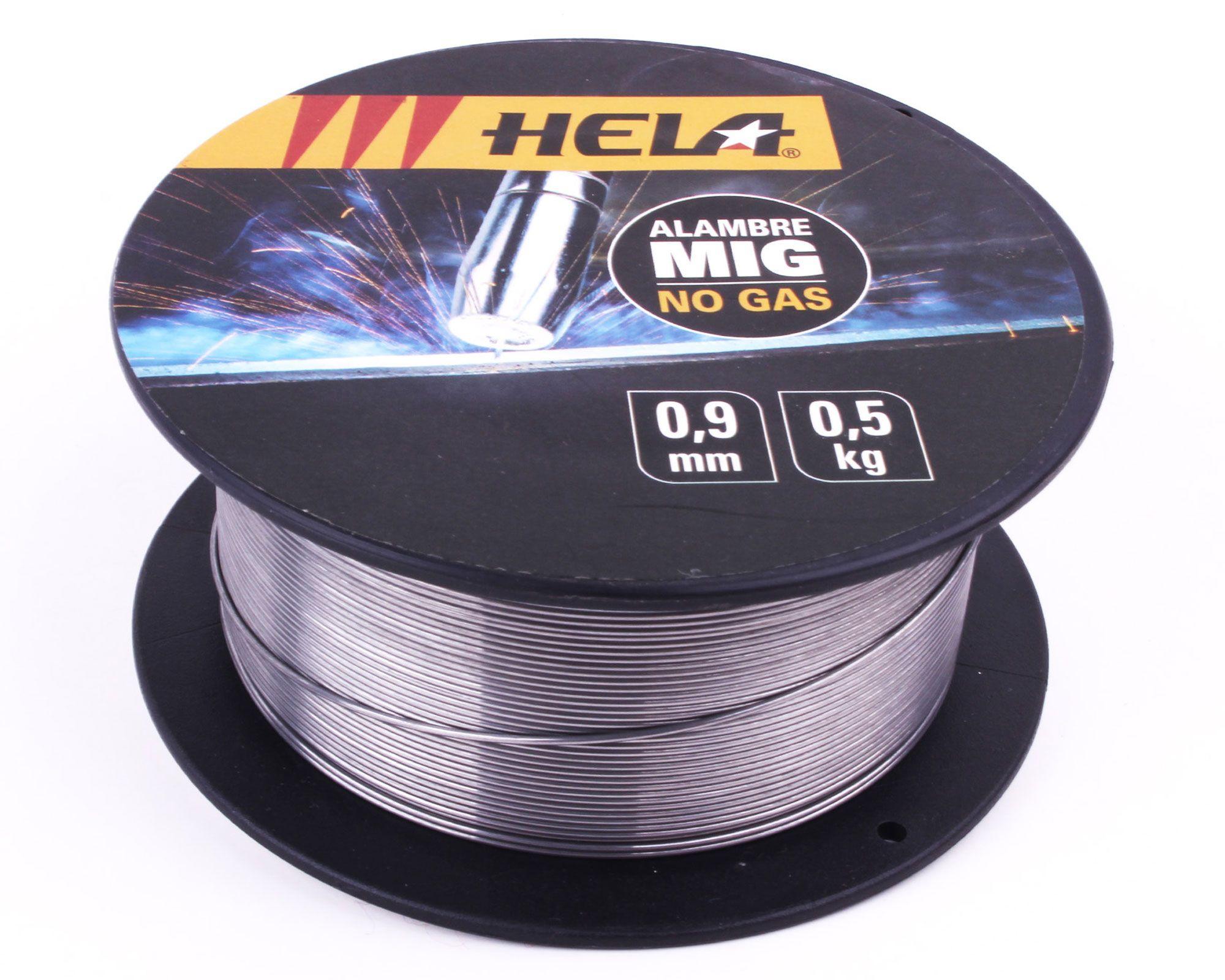 Alambre MIG 0,9 mm 0,5 kg Flux sin gas Hela-0