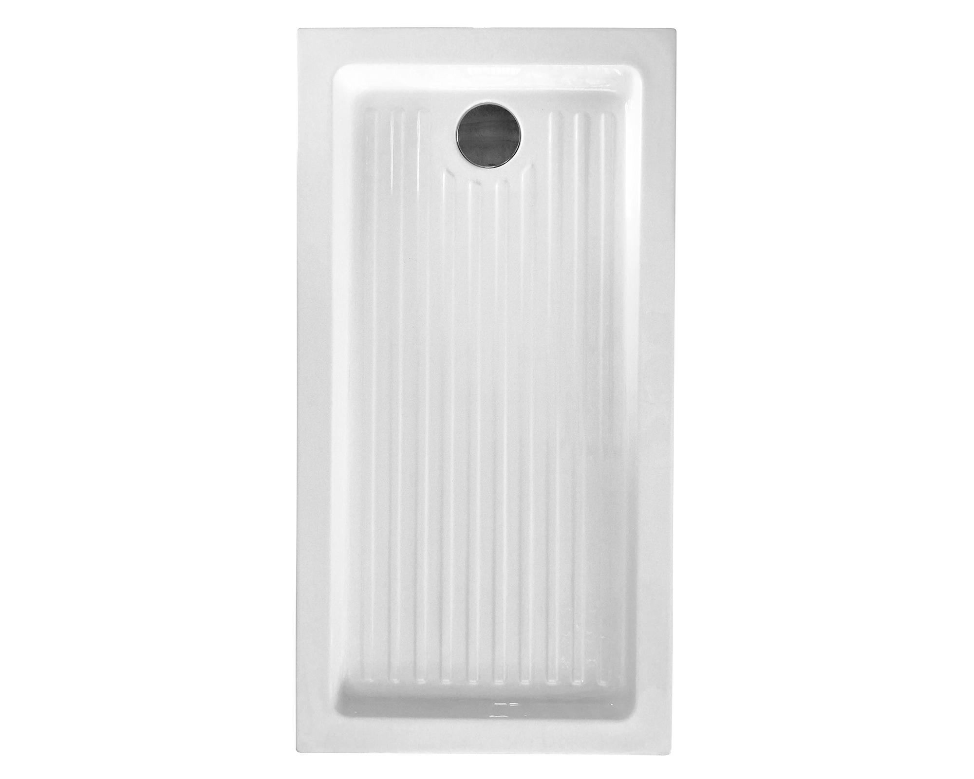 Receptáculo acrílico con registro desagüe blanco 14x70x150 cm-0