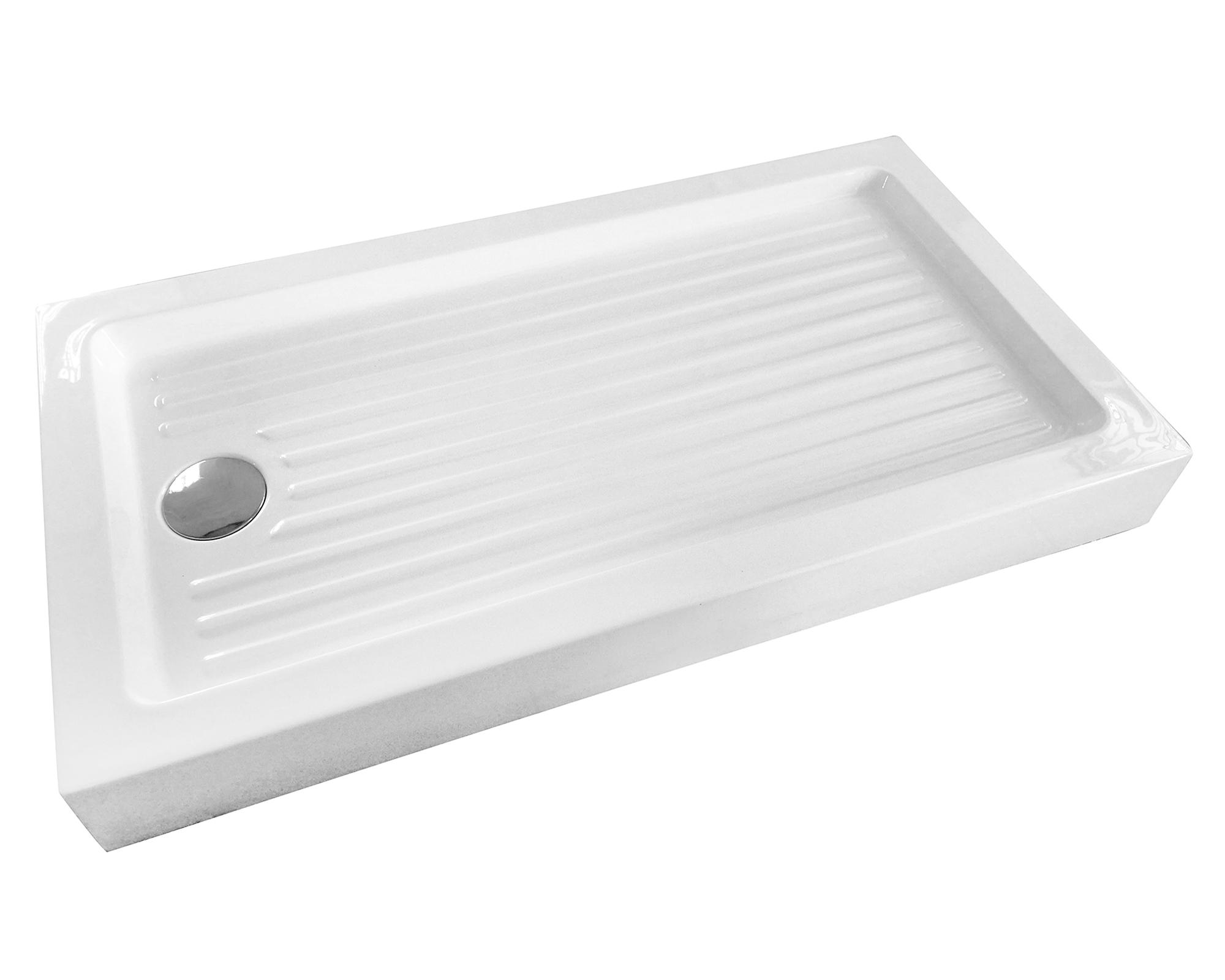 Receptáculo acrílico con registro desagüe blanco 14x70x150 cm-1