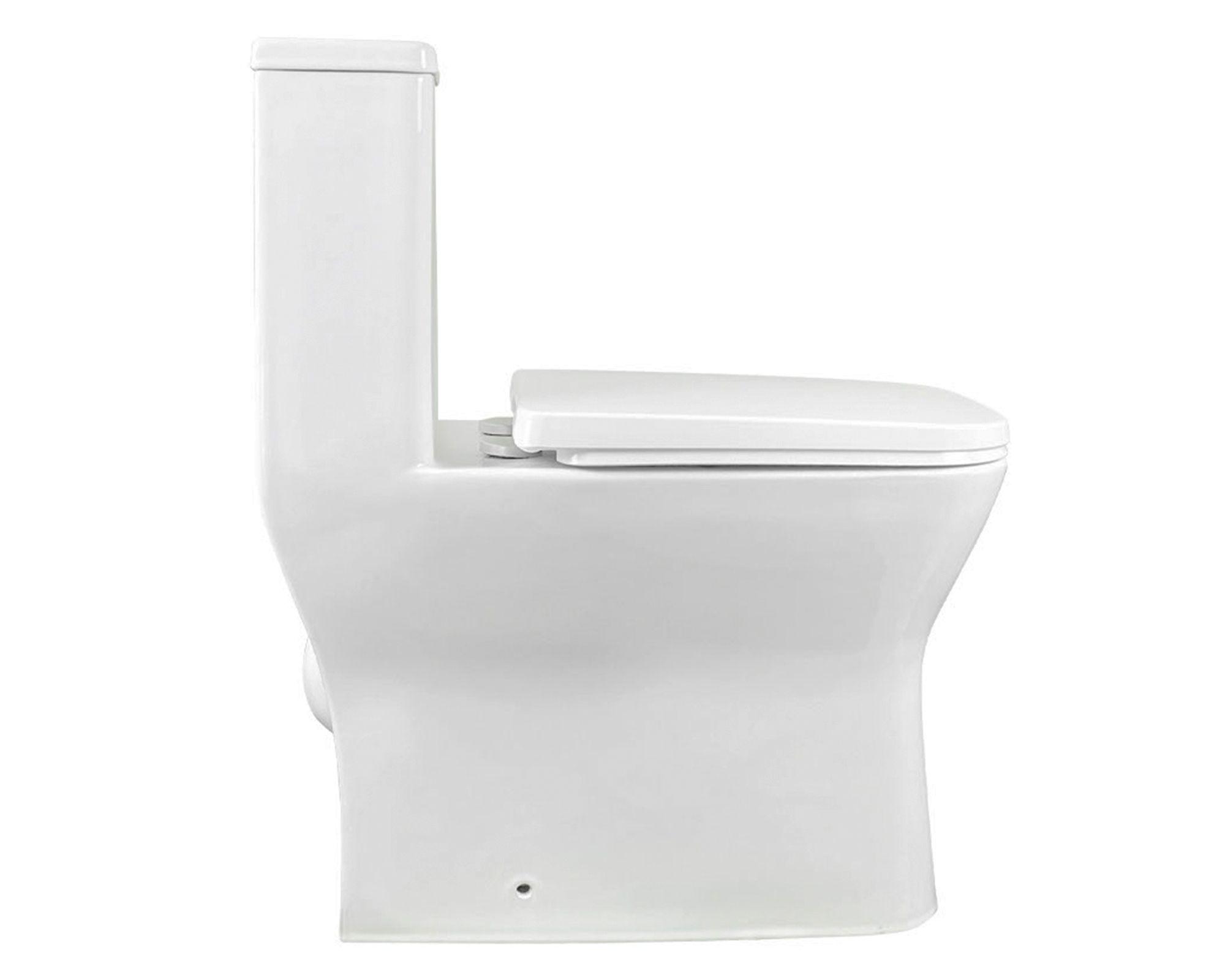 One piece piso 30 cm botón dual asiento cierre suave Square blanco-6
