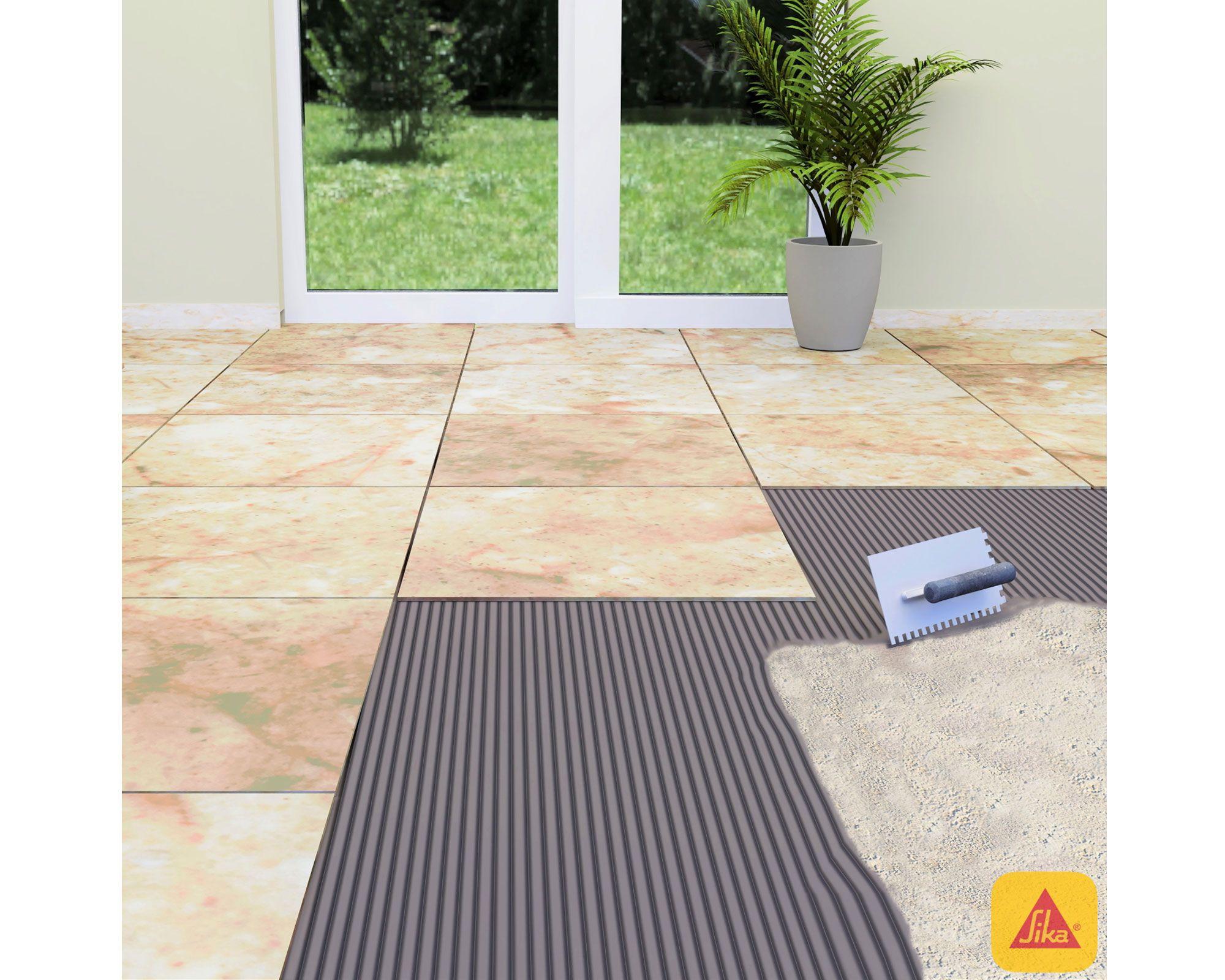 Adhesivo cerámico porcelanato 25 kg Sikaceram 100 gris Sika.-2