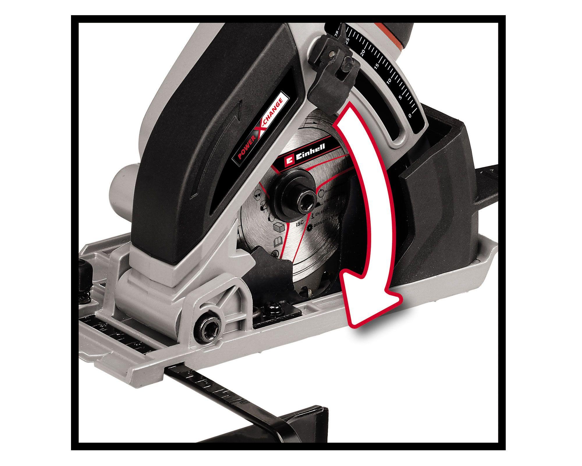 Sierra circular inalámbrica 89 mm 18V TE-CS 18/89 Li-Solo Einhell.-3