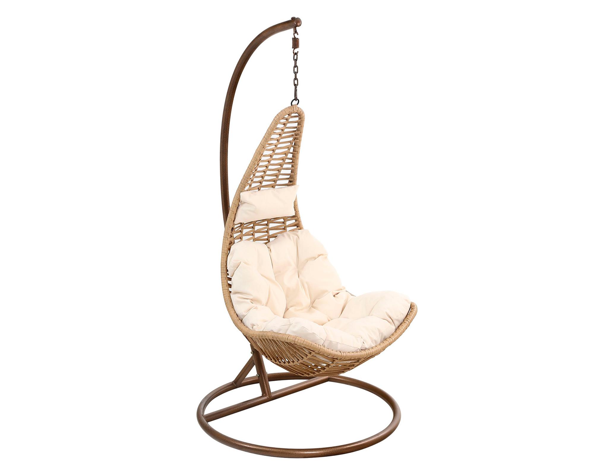 Silla colgante Terra caramelo/cojín marfil-1