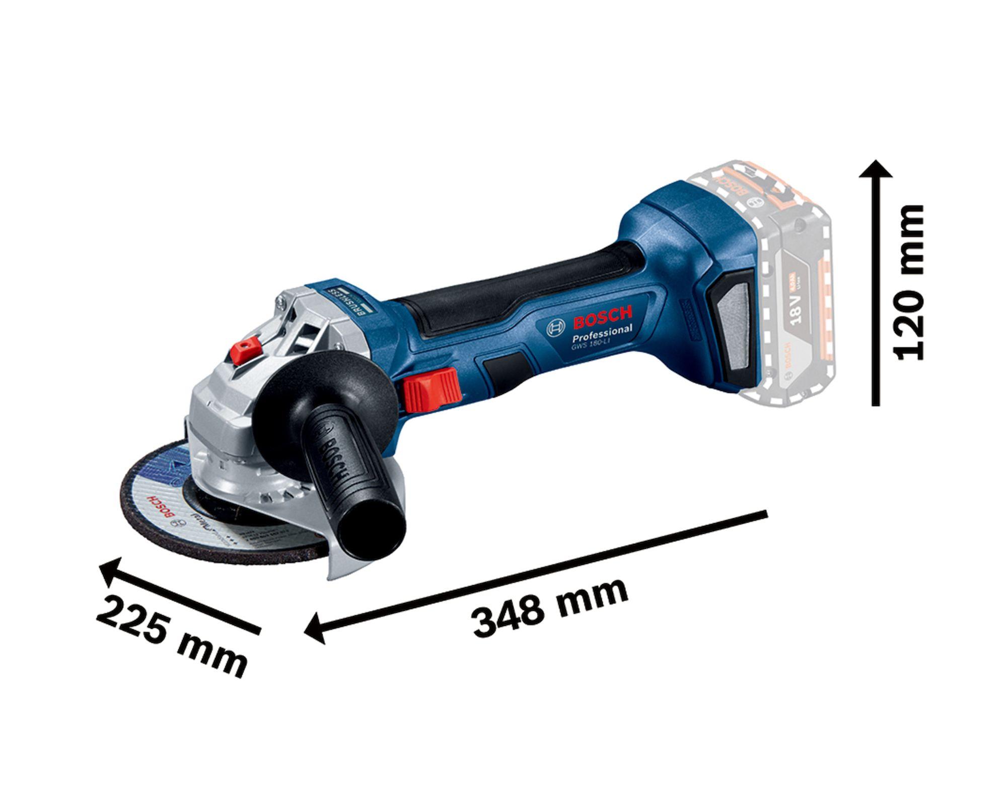 Esmeril angular inalámbrico 5'' 18V GWS 180-LI Bosch.-5