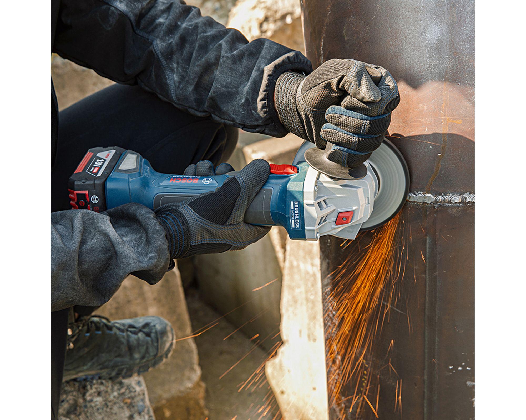 Esmeril angular inalámbrico 5'' 18V GWS 180-LI + 2 baterías 4.0 Ah Bosch.-3