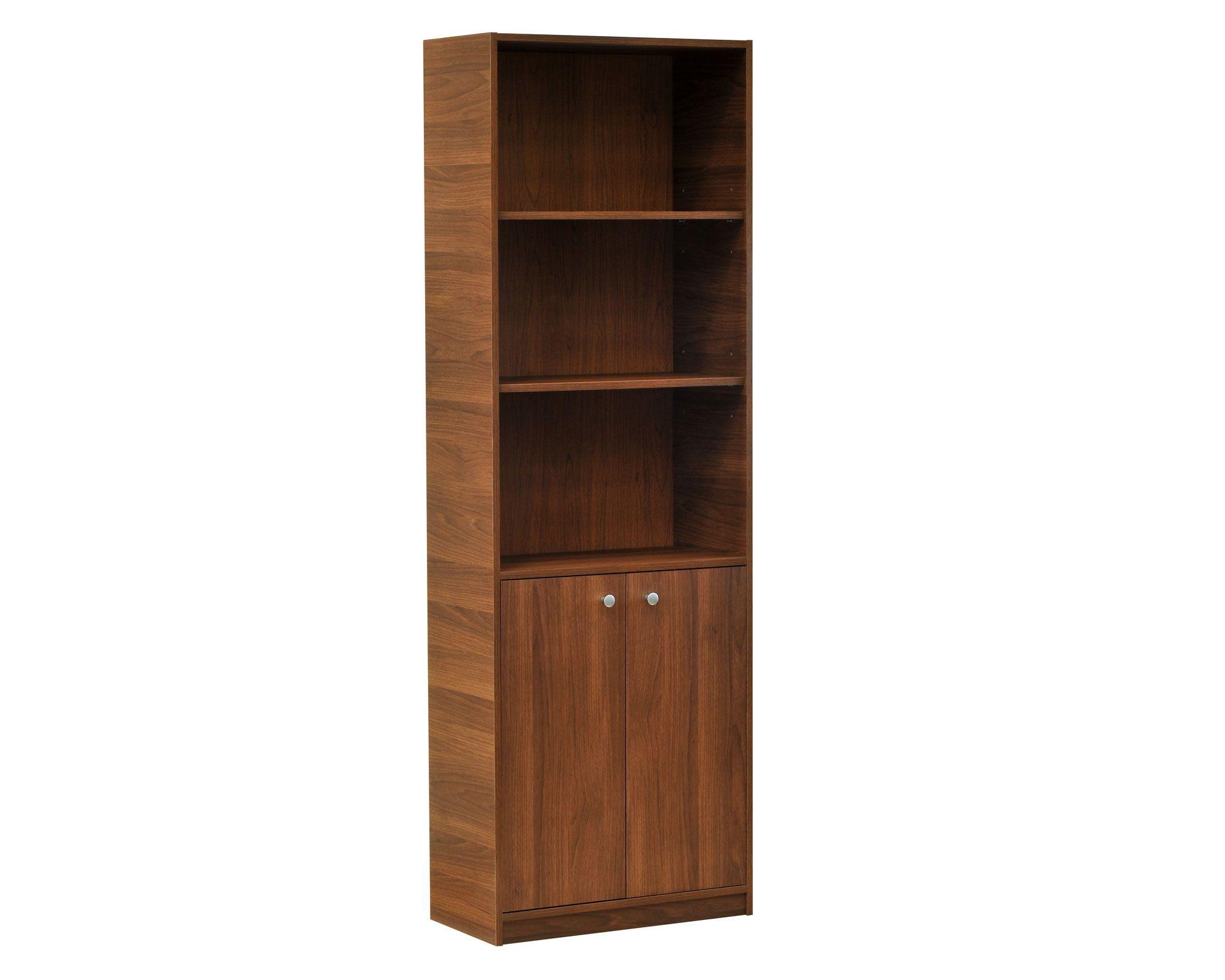 Librero 2 puertas nogal Mobikit-0